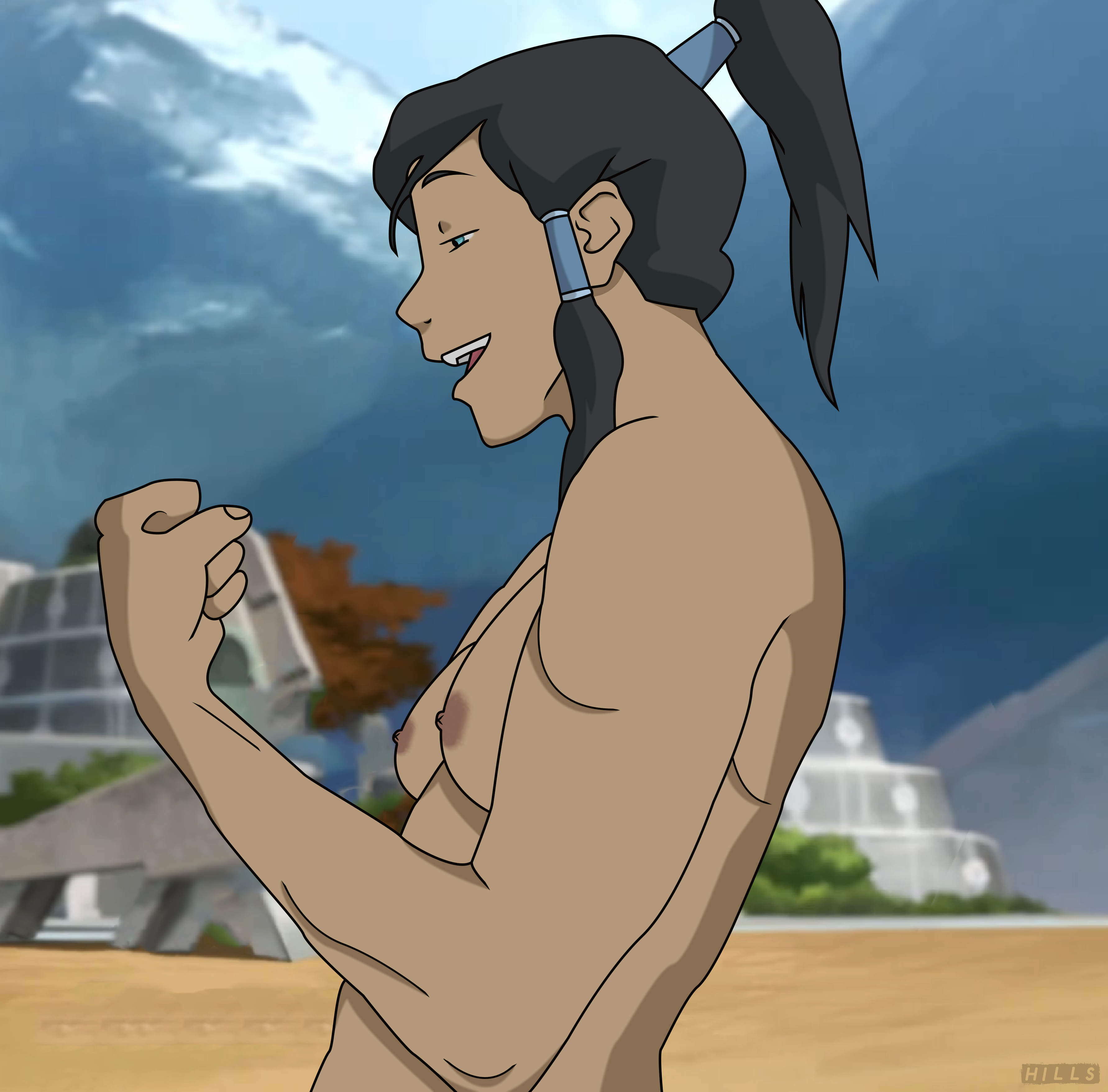 Buff Korra showing off (Hills) The Legend of Korra Scrolller.