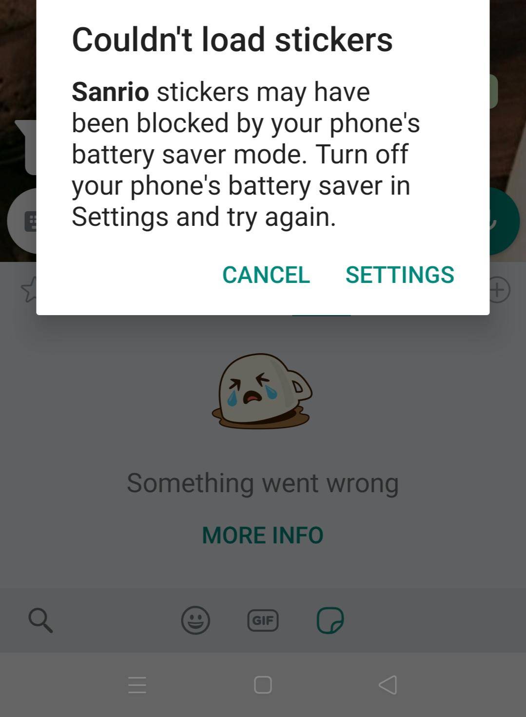 Can't load stickers, how to fix? I already off the power-saving mode ...
