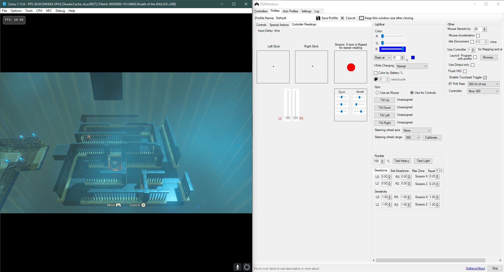 Can t use the gyro in game even though ds4windows seems to recognize
