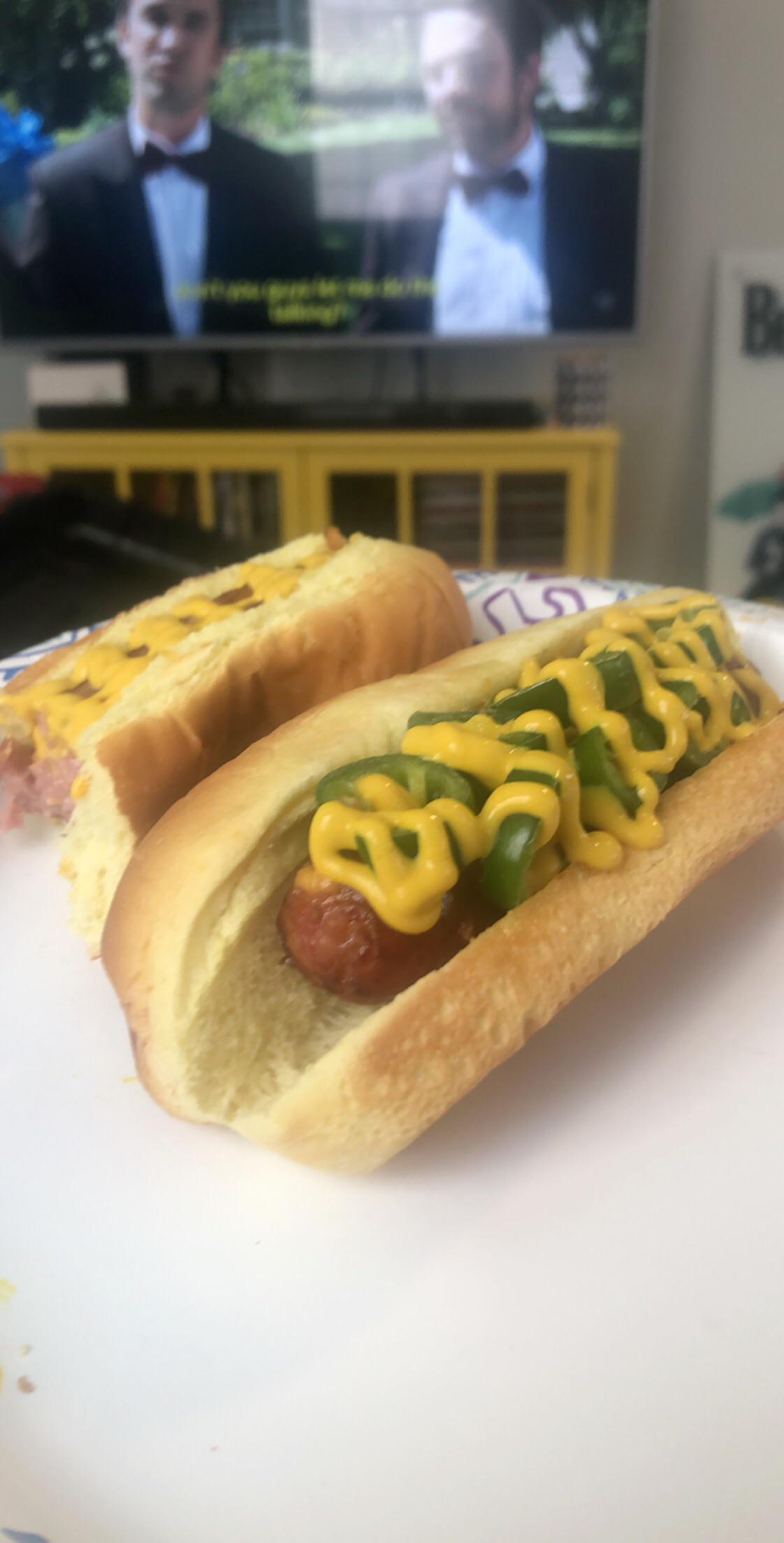 Cheddar dogs with Jalapeños on expensive china... delicious | Scrolller