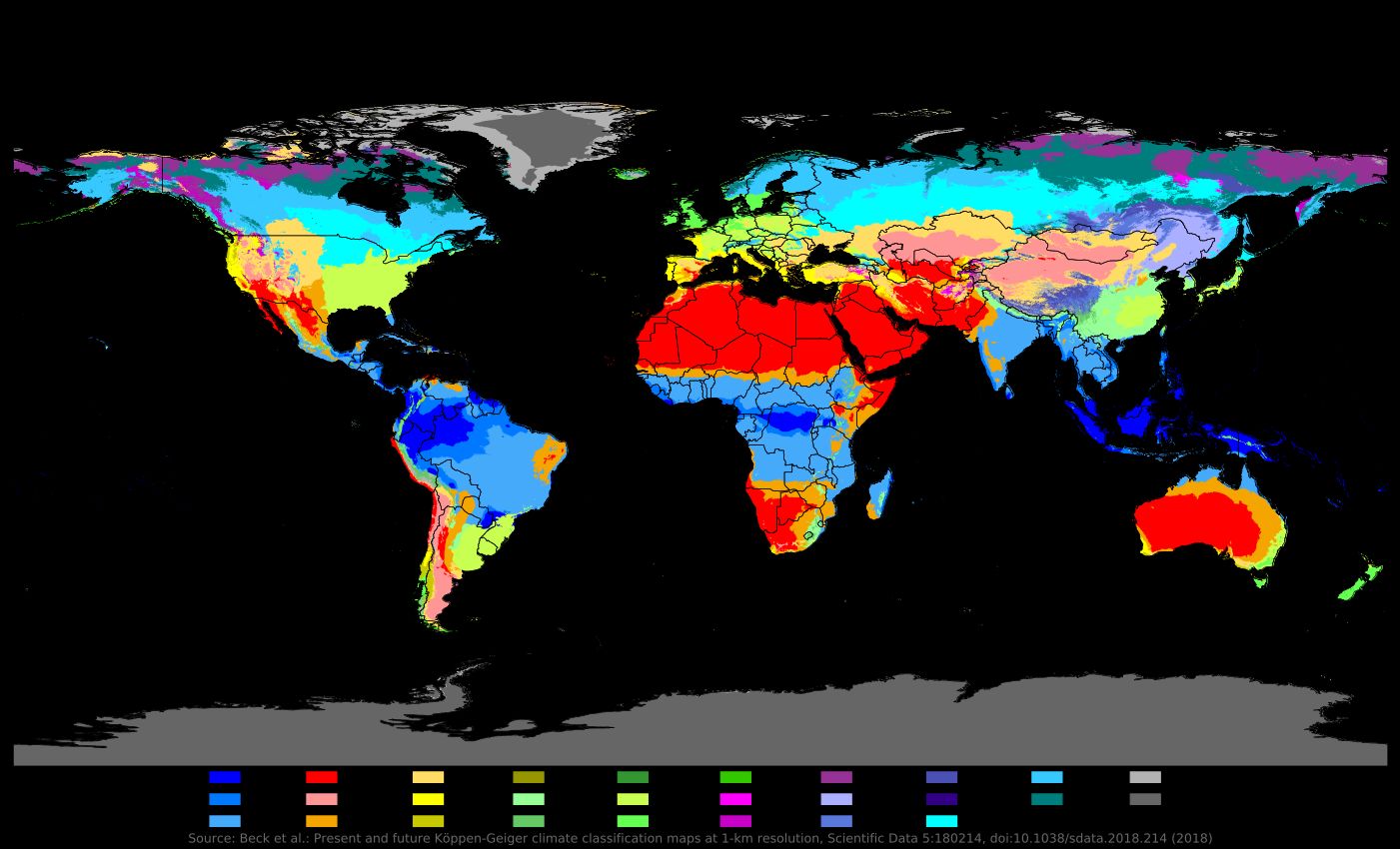 Climate map of the world in 2100 Scrolller