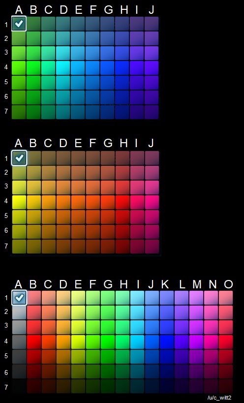 Color Palettes with Coordinates that I made to share colors easily ...