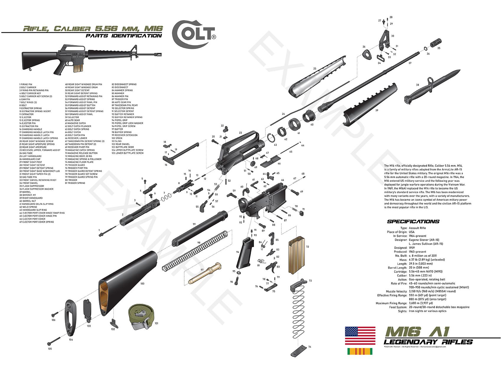 Colt M16A1 Exploded View | Scrolller