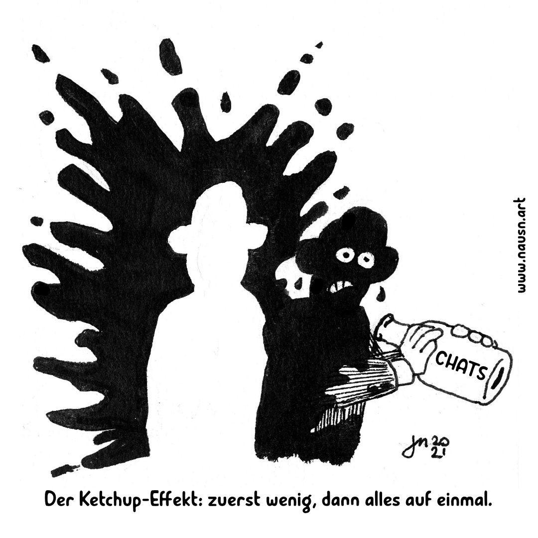 Der KetchupEffekt zuerst wenig, dann alles auf einmal. Scrolller