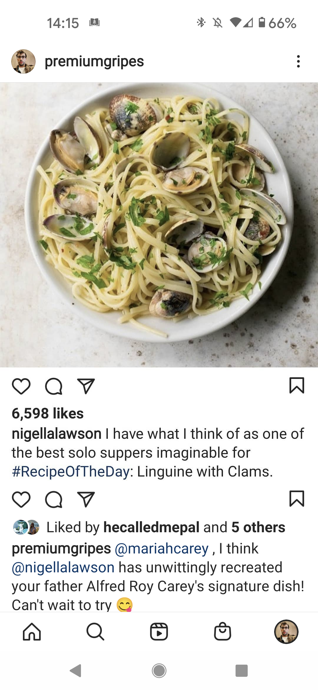 Did Nigella Lawson copy Alfred Roy Carey's clam linguine?!? Scrolller