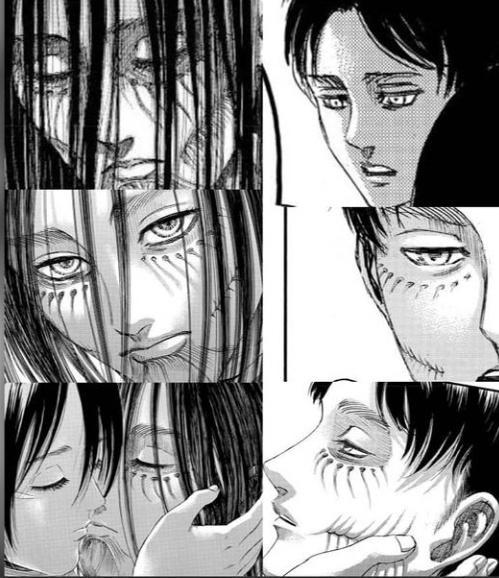 did u notice how eren in the current timeline starts healing while the ...