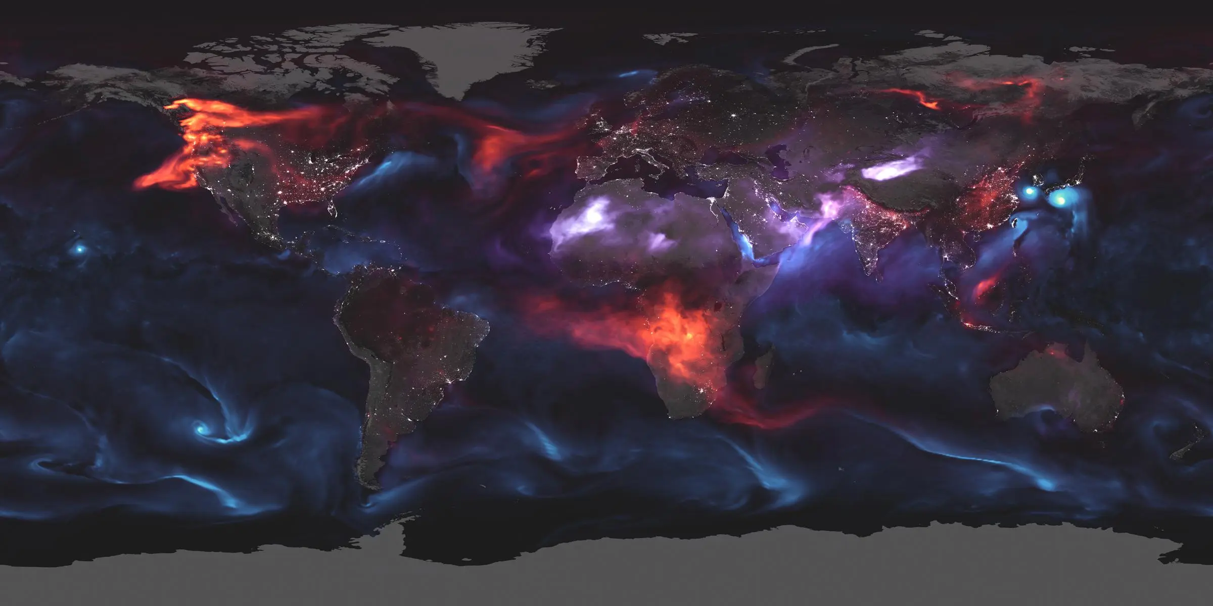 Distribution of Aerosols in the Earth's Atmosphere (map by Joshua ...