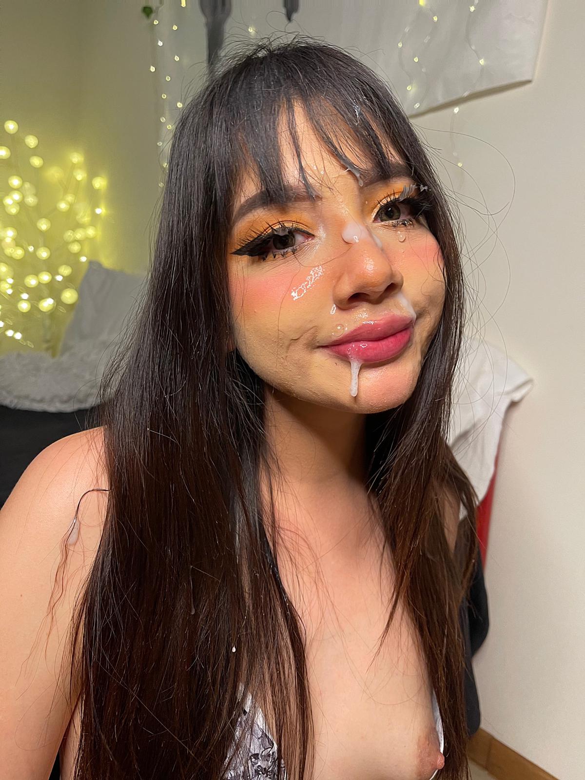 Do I look cute with cum on my face? 🥺 Scrolller