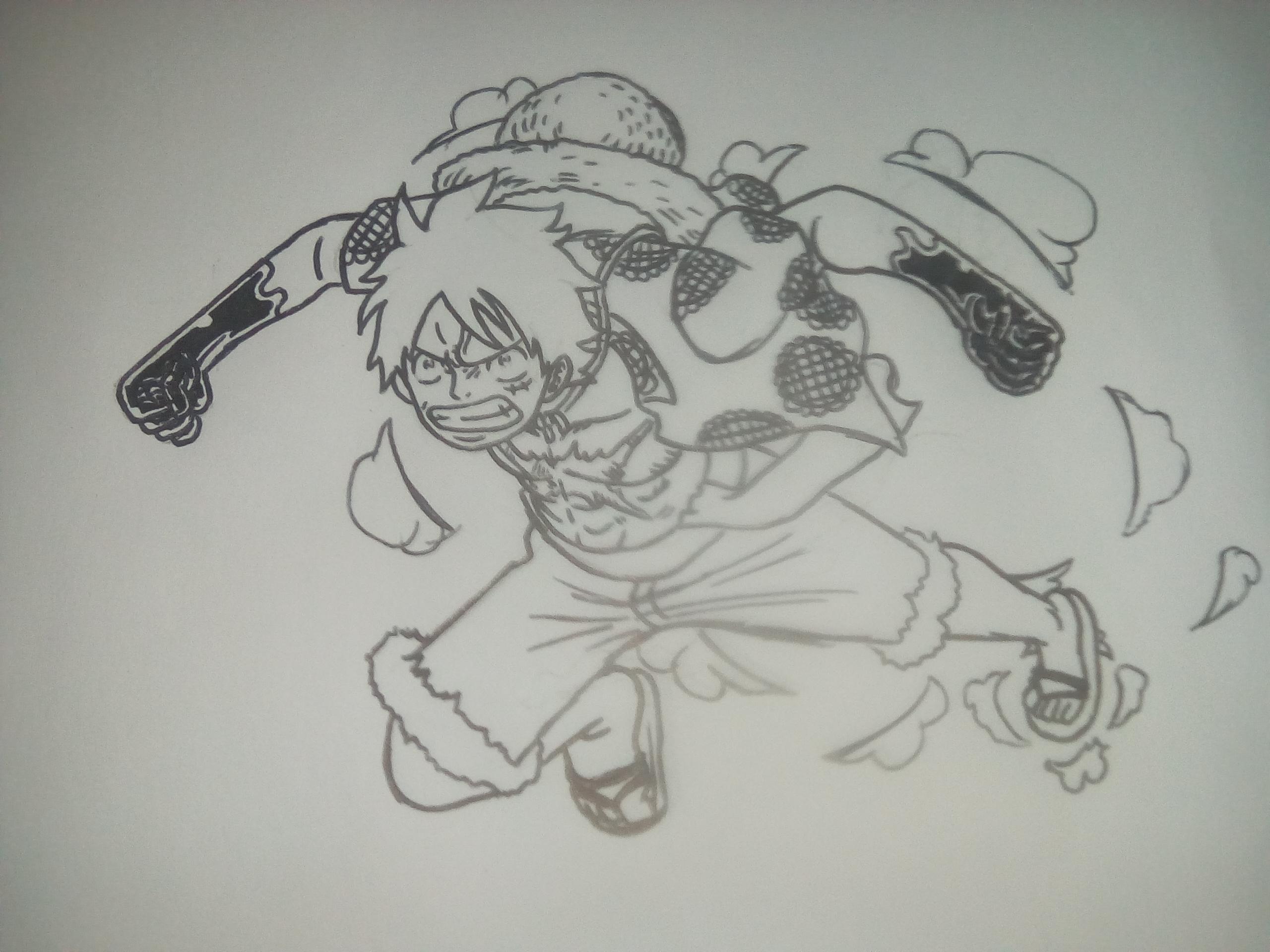 Draw monkey d luffy straw hat captain Scrolller