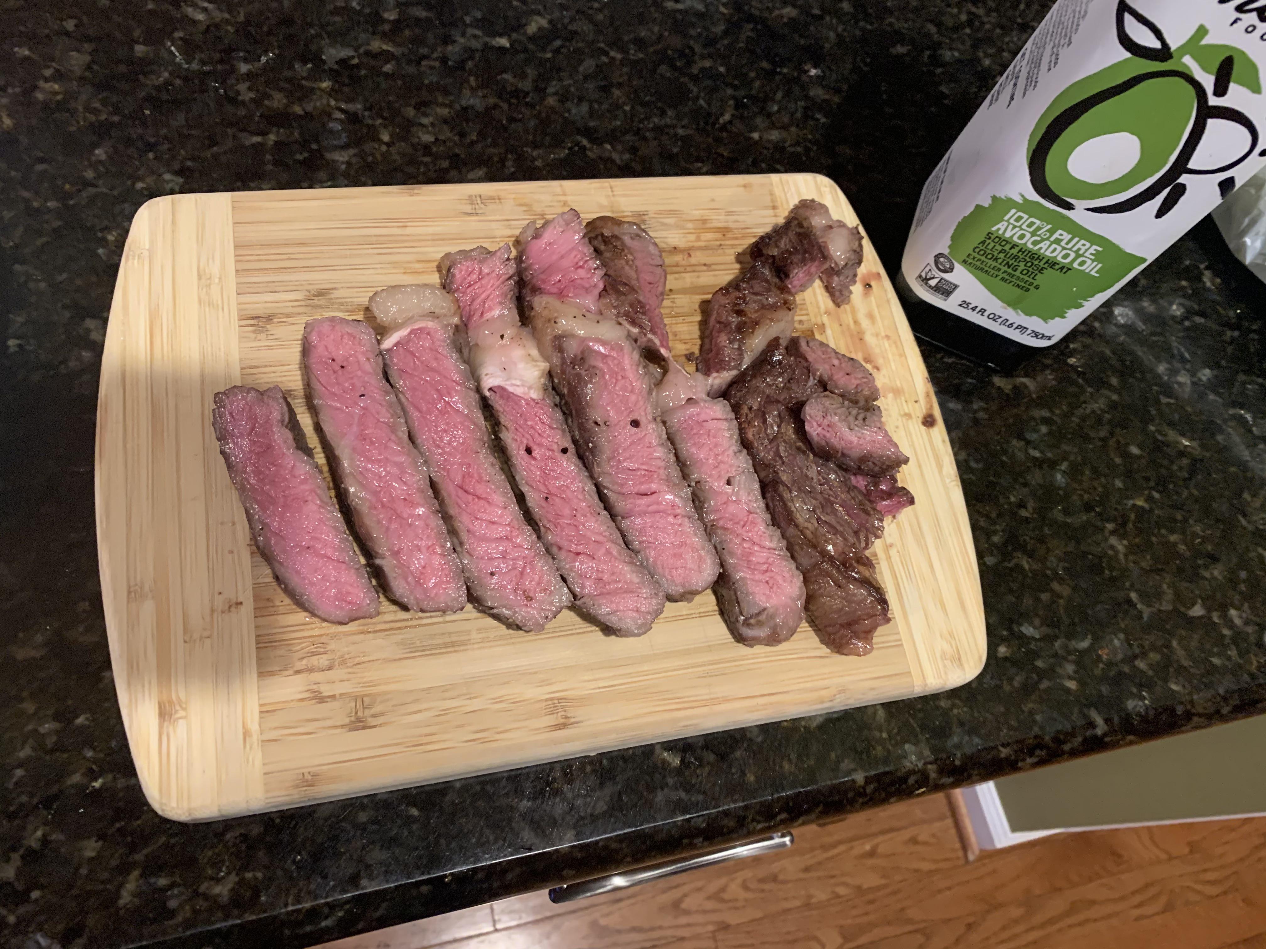 Dry aged ribeye, low and slow Scrolller