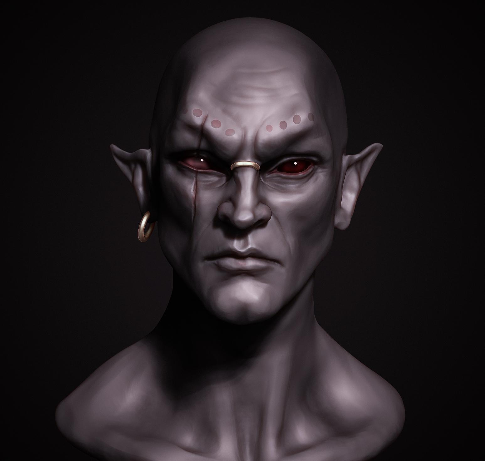 Dunmer bust sketch (zbrush) | Scrolller