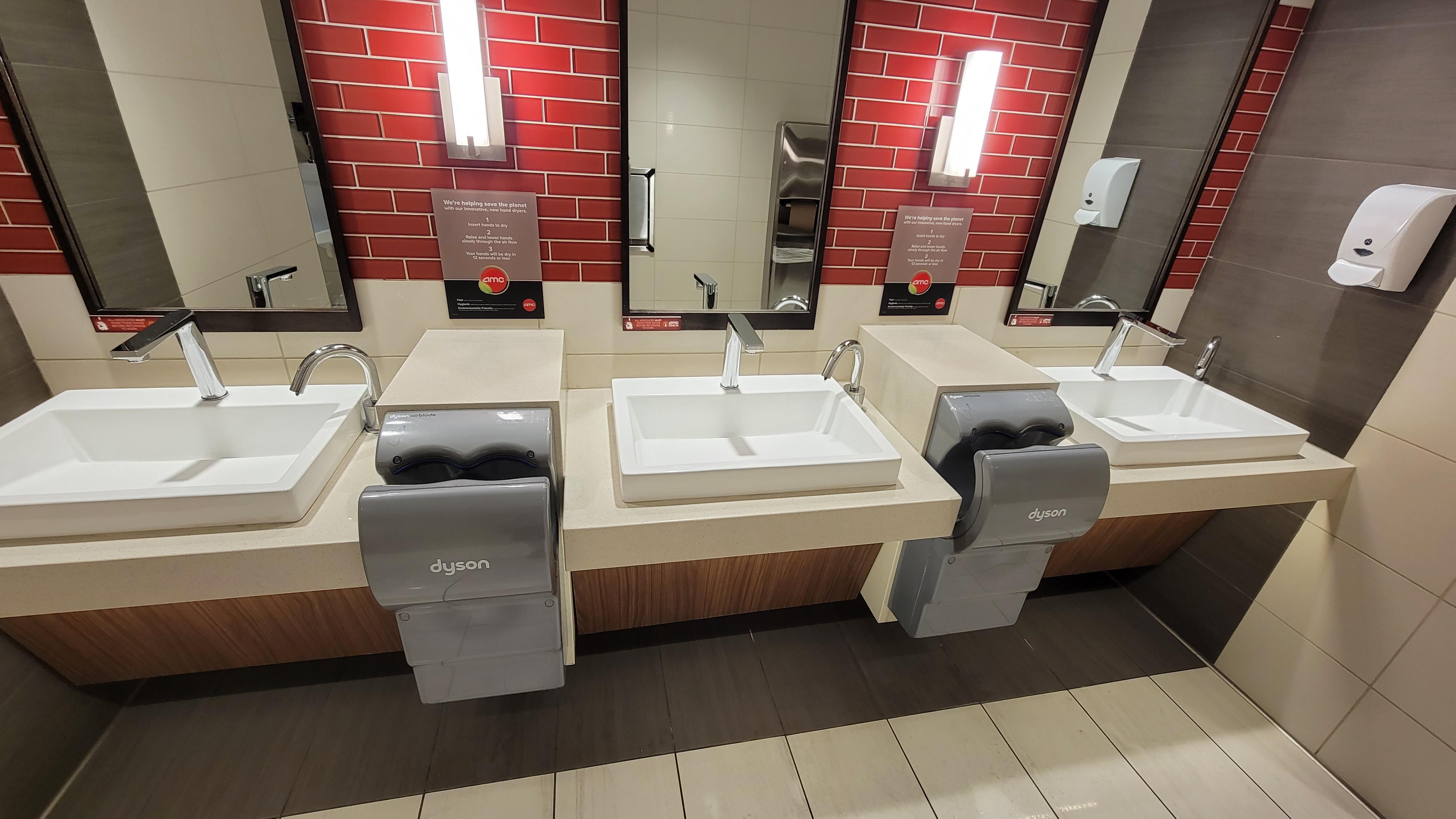 Dyson Airblades in AMC theater, Cherry Creek Mall, Denver, Co Scrolller