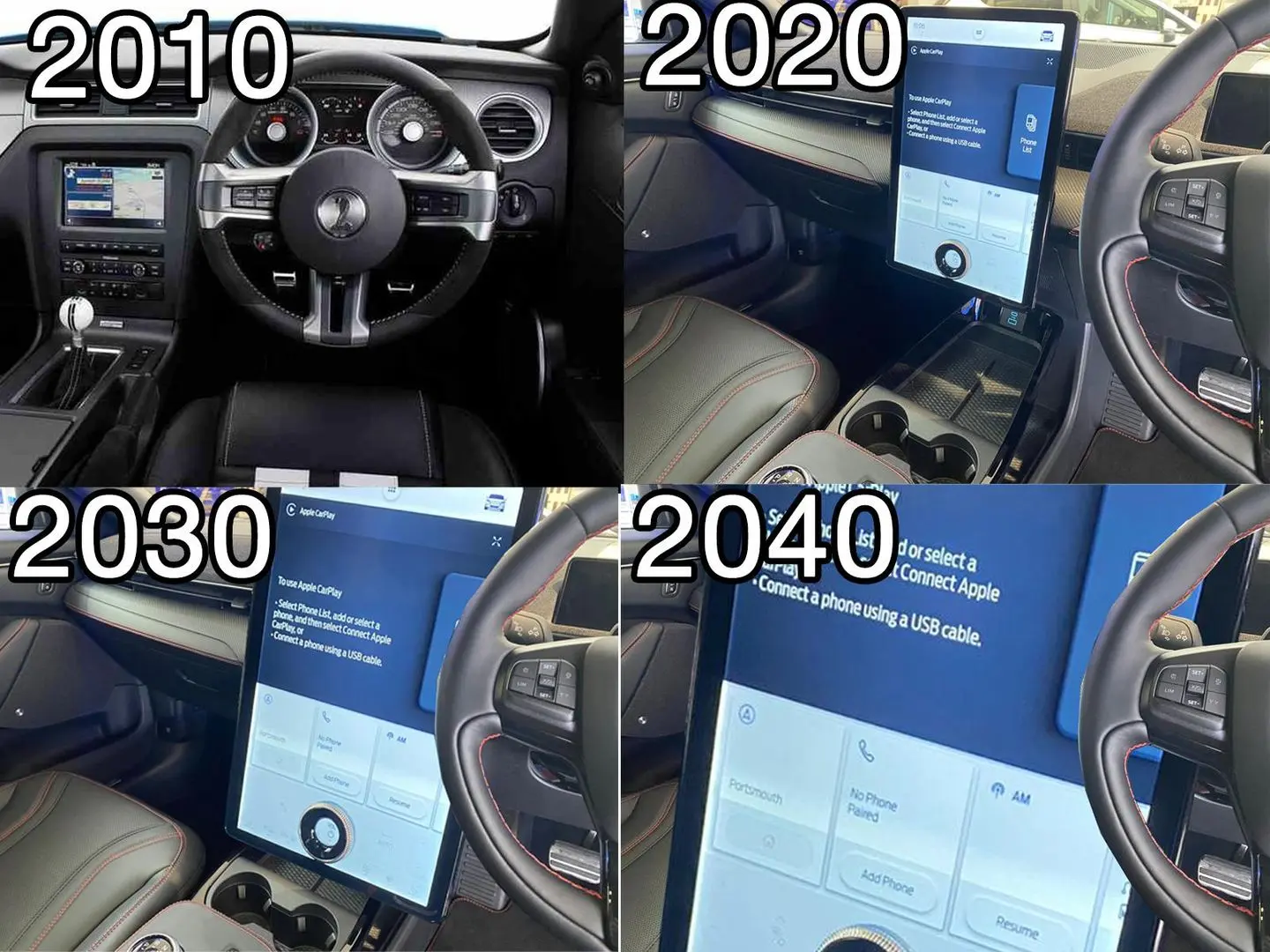Evolution of in car screens on Ford Mustang (and others) | Scrolller