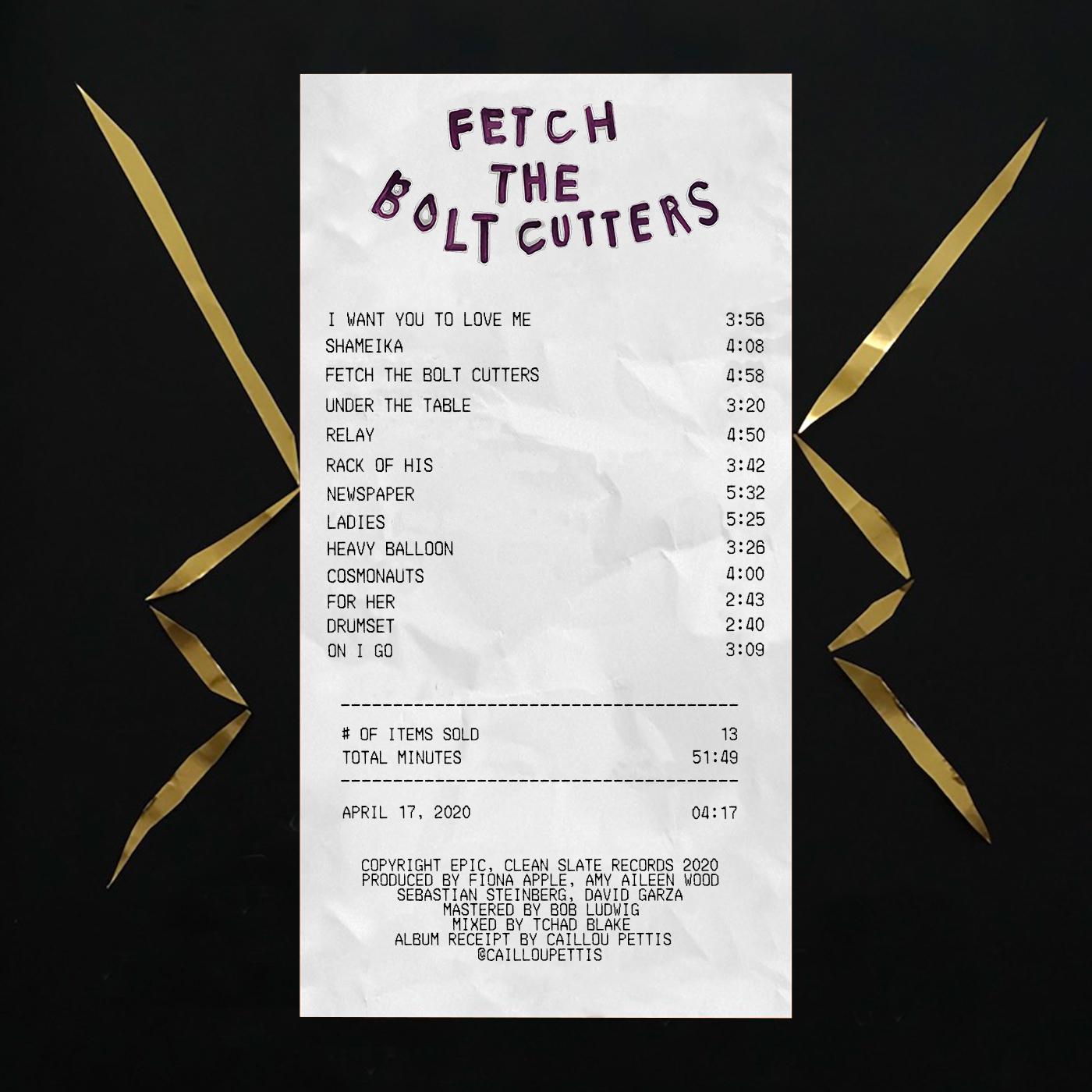Fetch The Bolt Cutters Album Receipt Scrolller