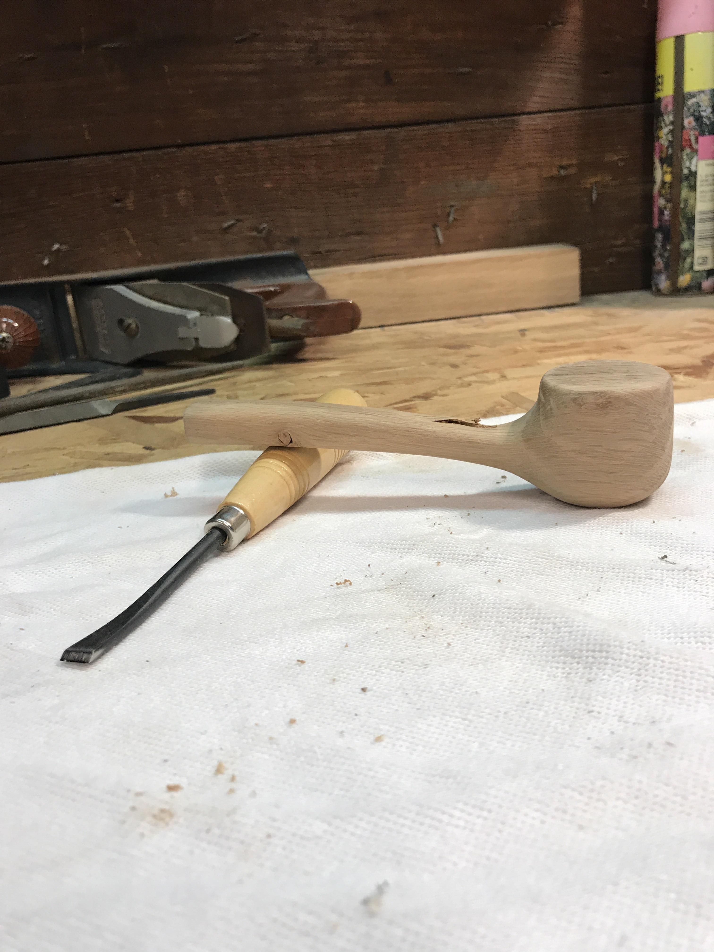 First time ever carving had a blast making it all hand tools except the drill that went through