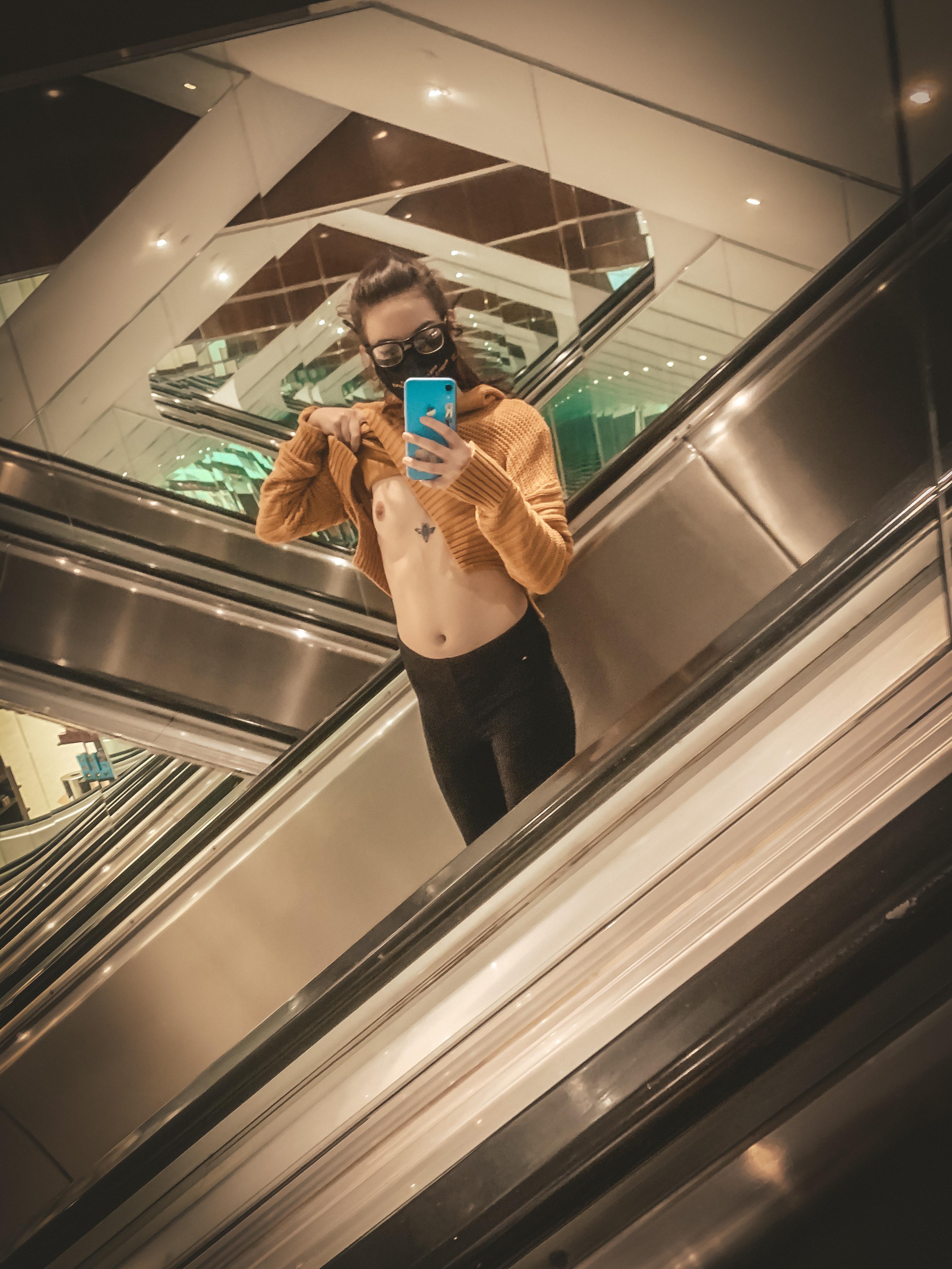 Flashing My Tiny Tits On The Escalator 😇 Scrolller 