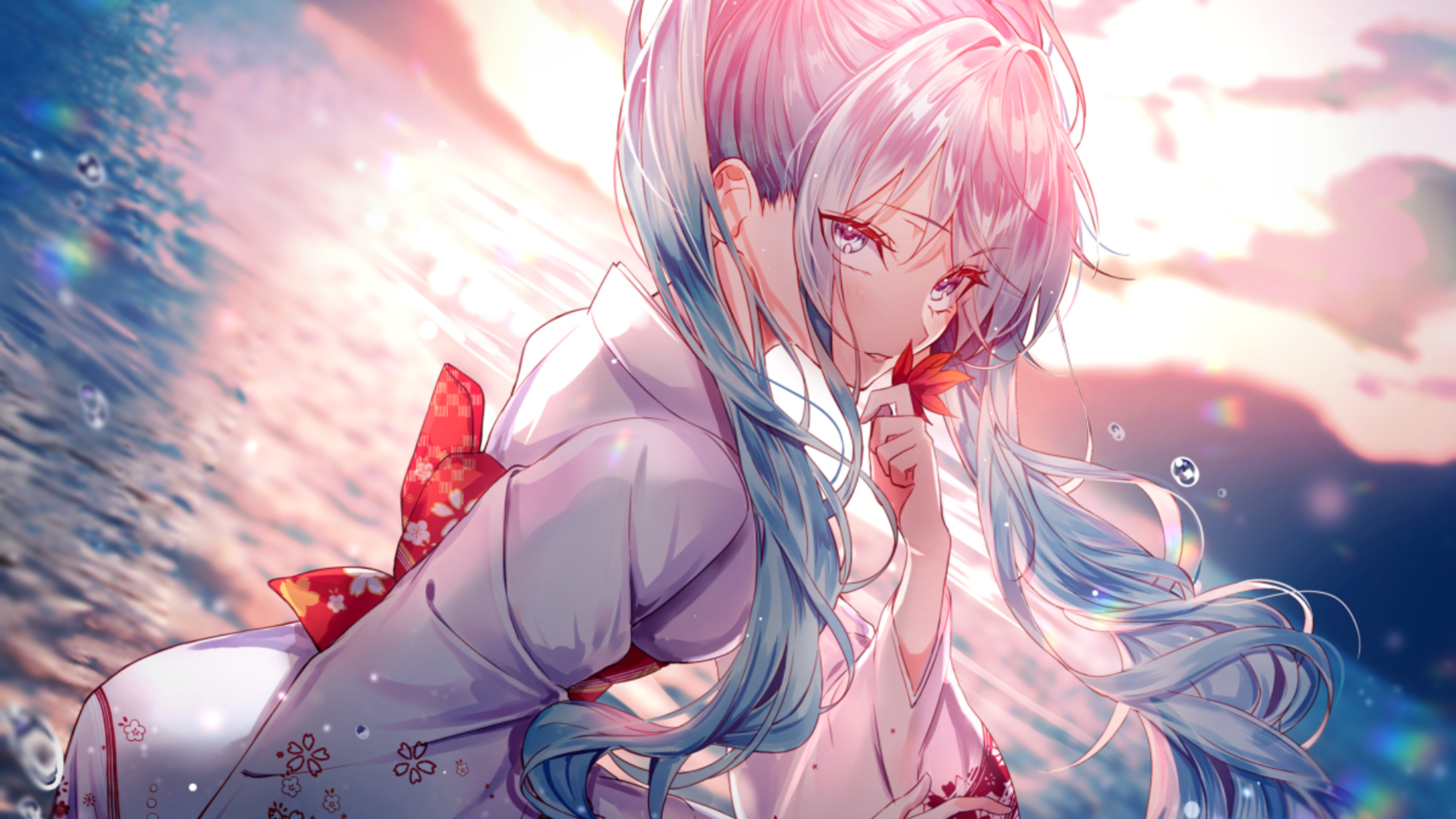 "Gazing at the Sea" Hatsune Miku [Vocaloid] (3840x2160)