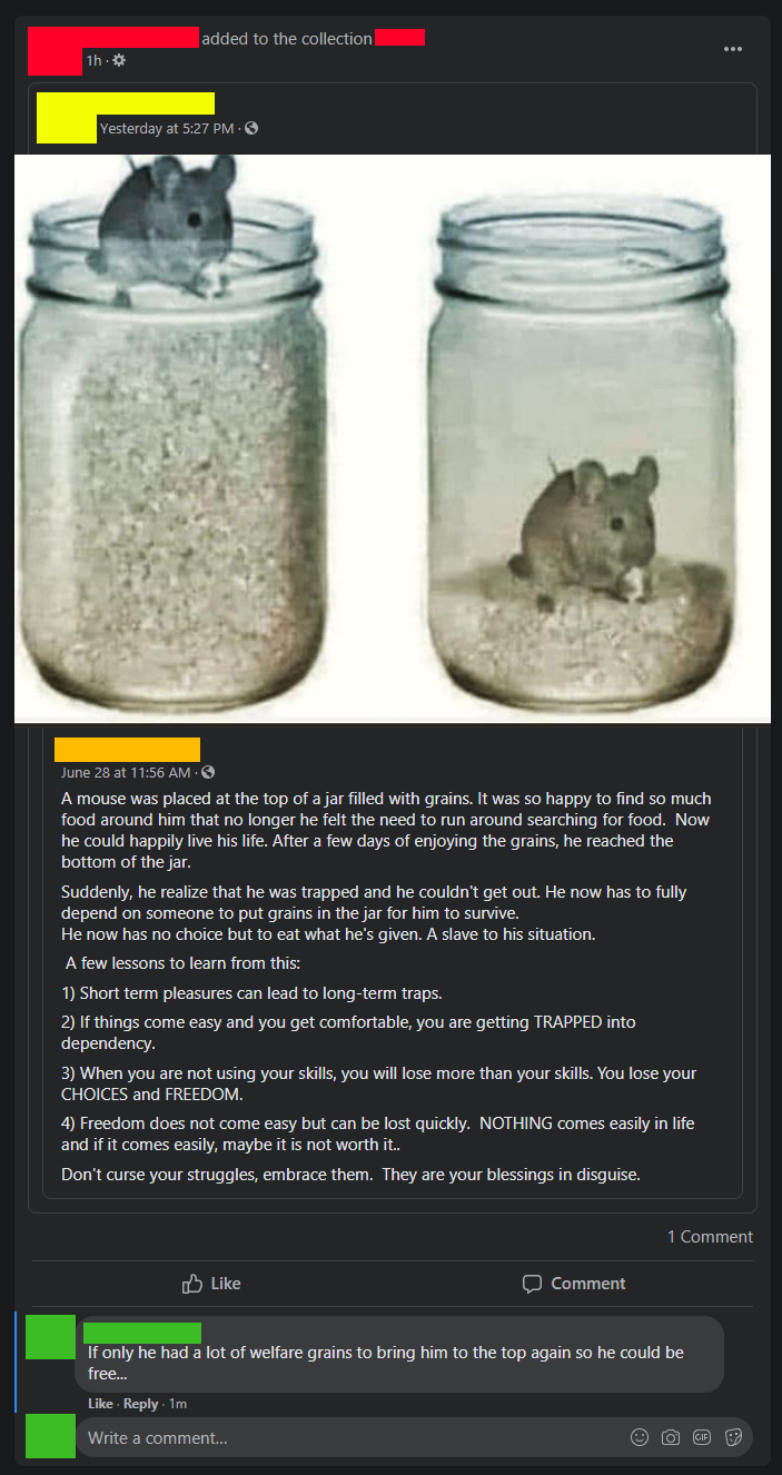 Getting handouts is bad, but it's apparently the only solution to the ...