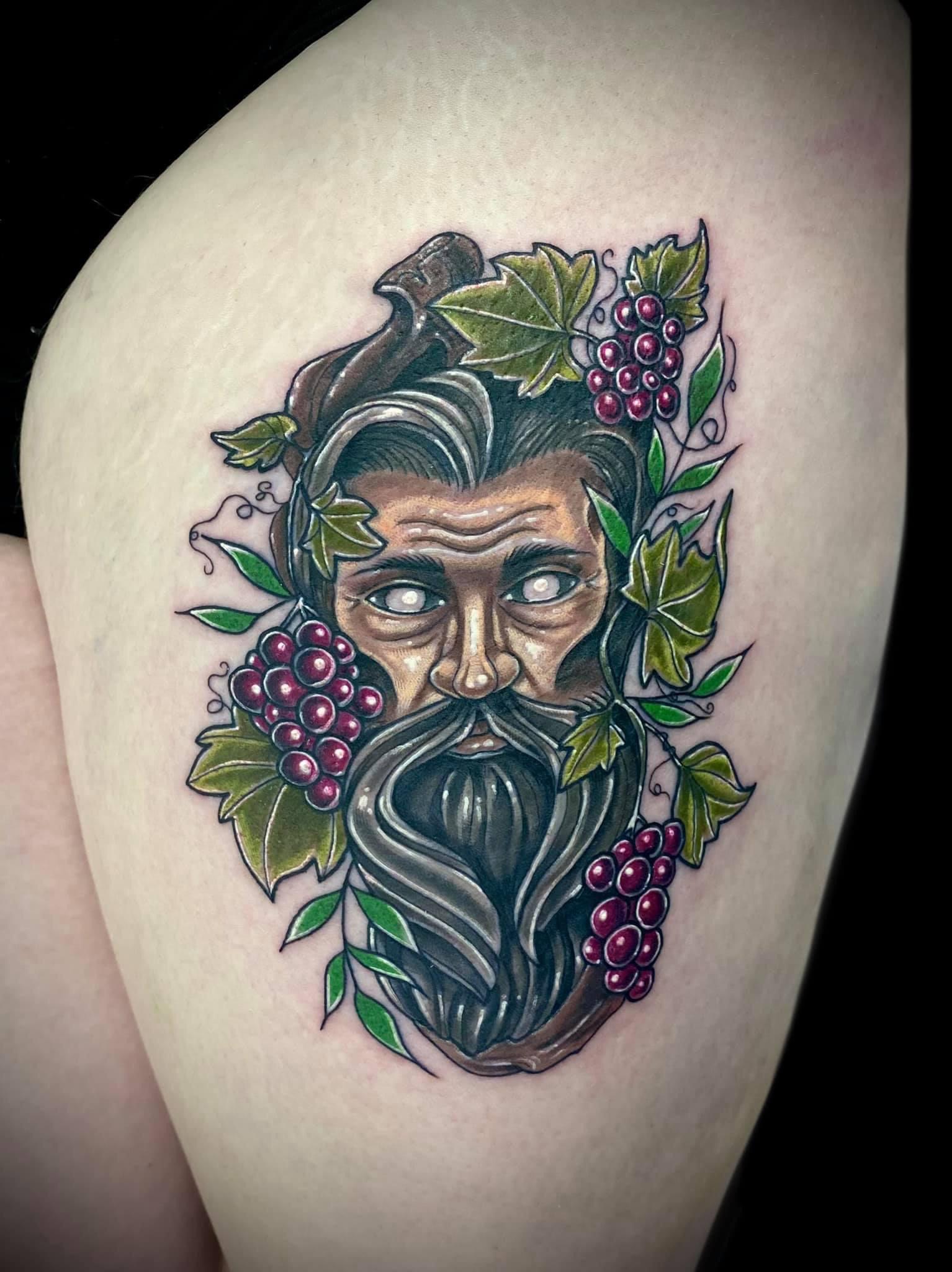 Green Man tattoo! Done by Caitlin Campbell at Golden Yeti in Franklin