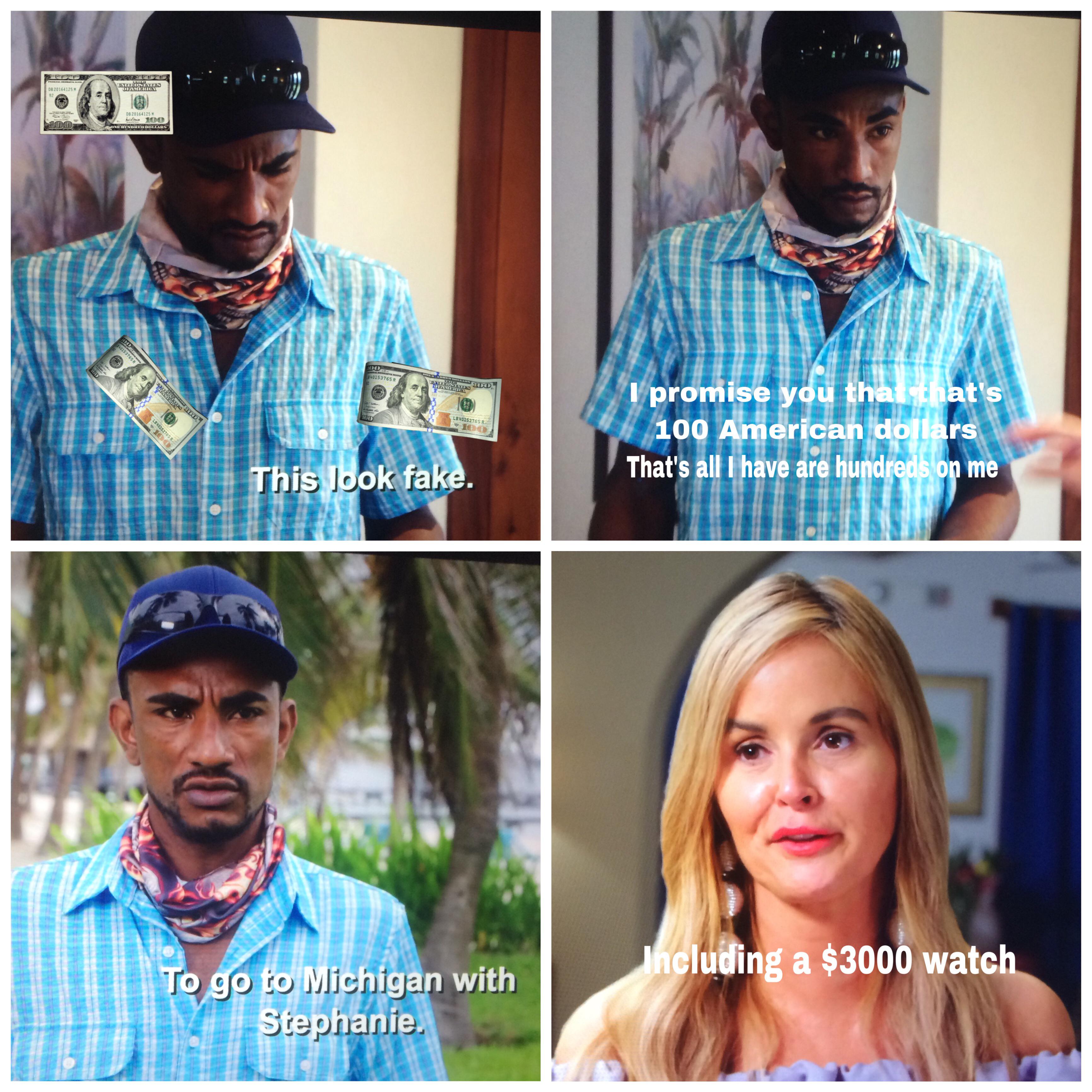 Harris‘s expression was classic when Stephanie handed him the hundred ...