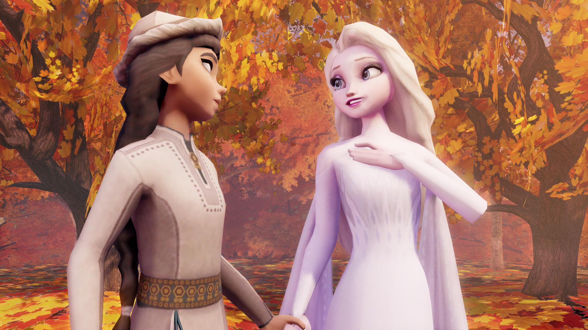 Honeymaren And Elsa Taking A Stroll In The Enchanted Forest By The Wonderful Frozen Fandom