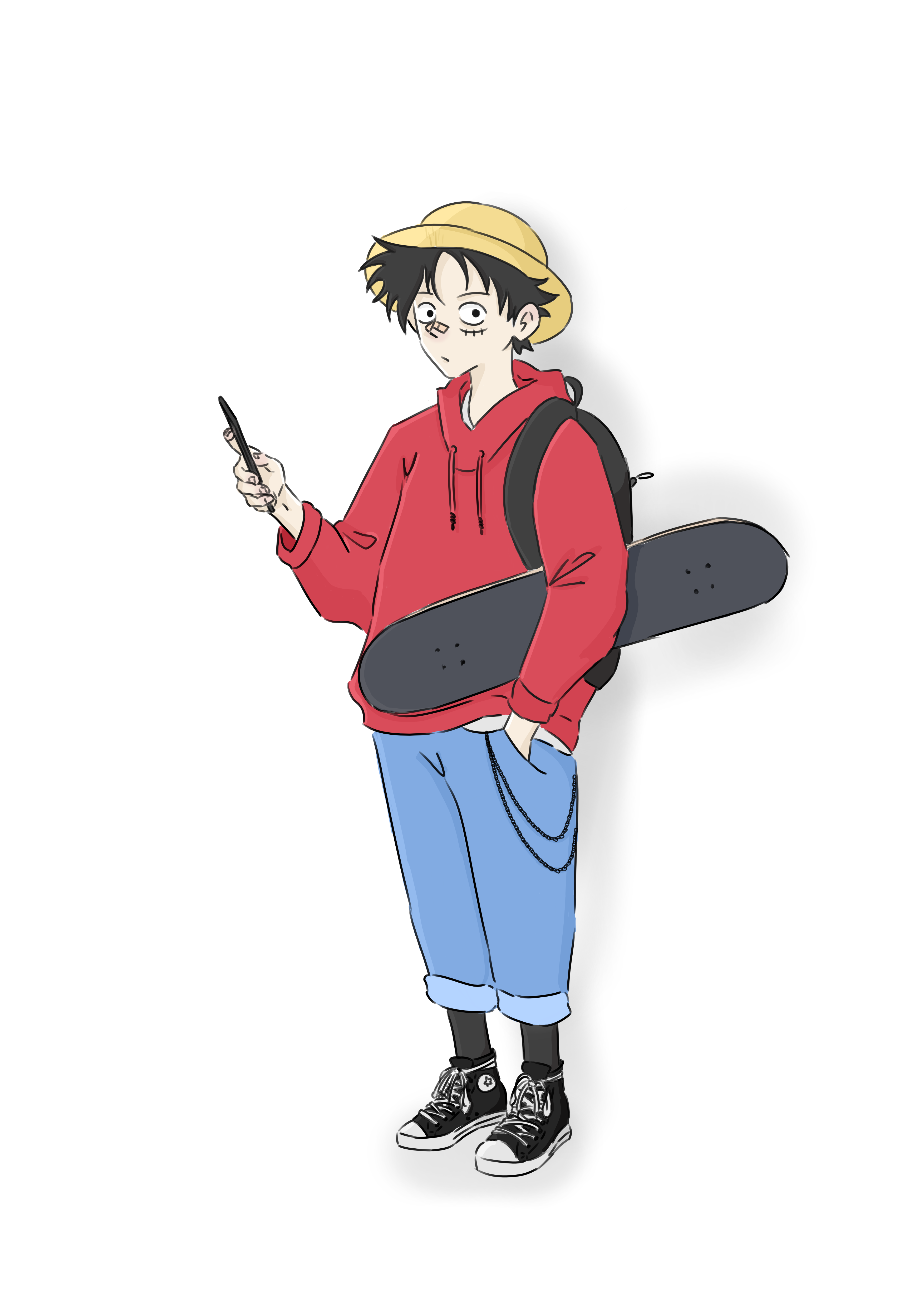 i drew luffy with casual clothes | Scrolller