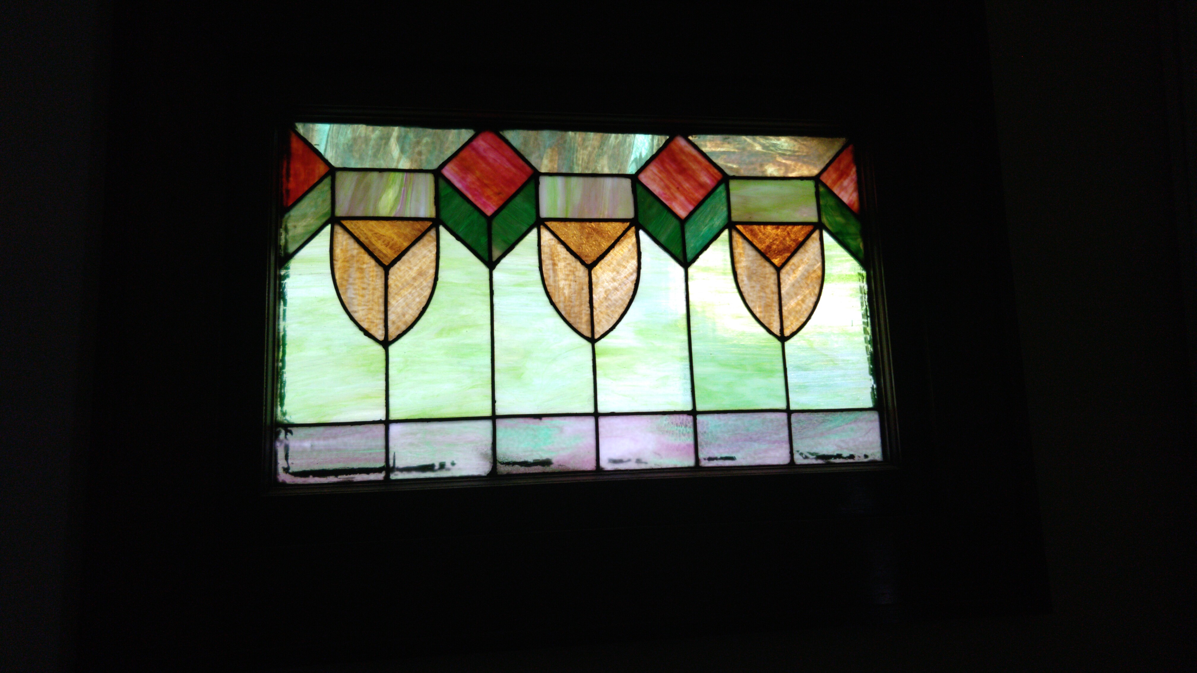 I heard you all like these... (1914 Gable Front stained glass in the ...