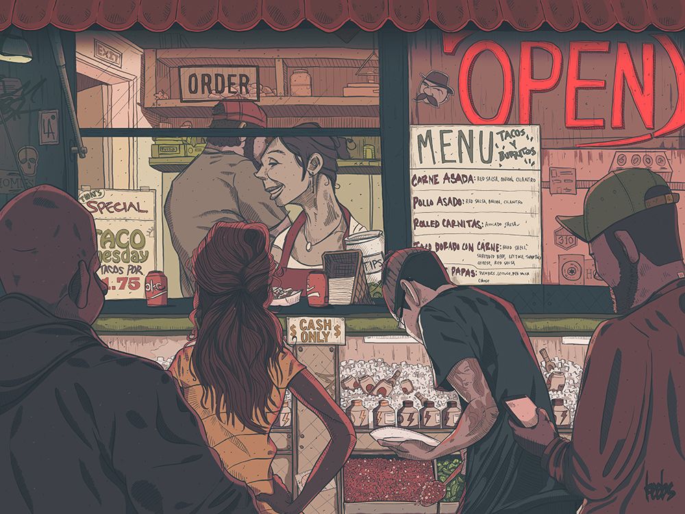 I like drawing life in Los Angeles Here s my latest called Late Night