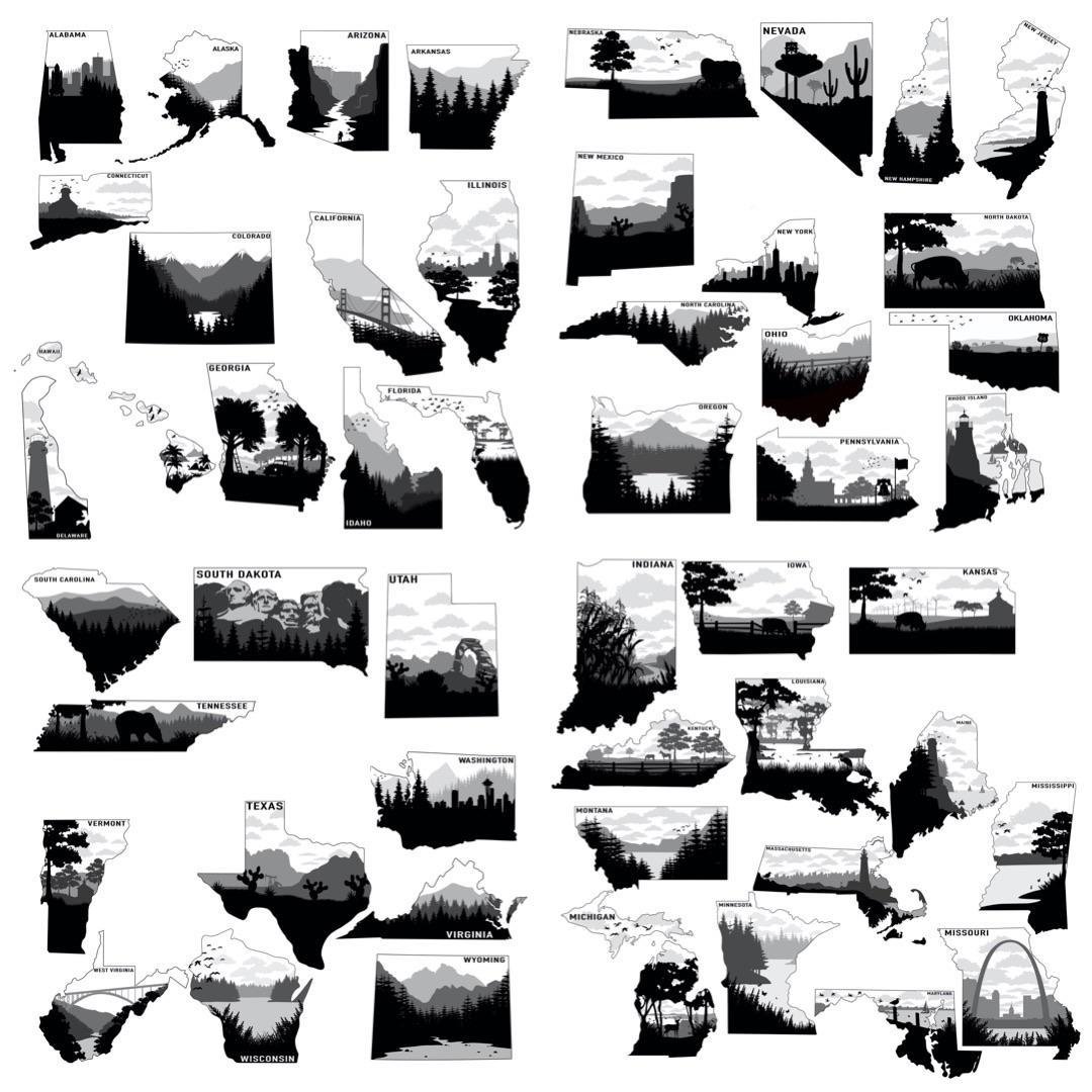 I made designs of each of the 50 states! They make for great laptop ...
