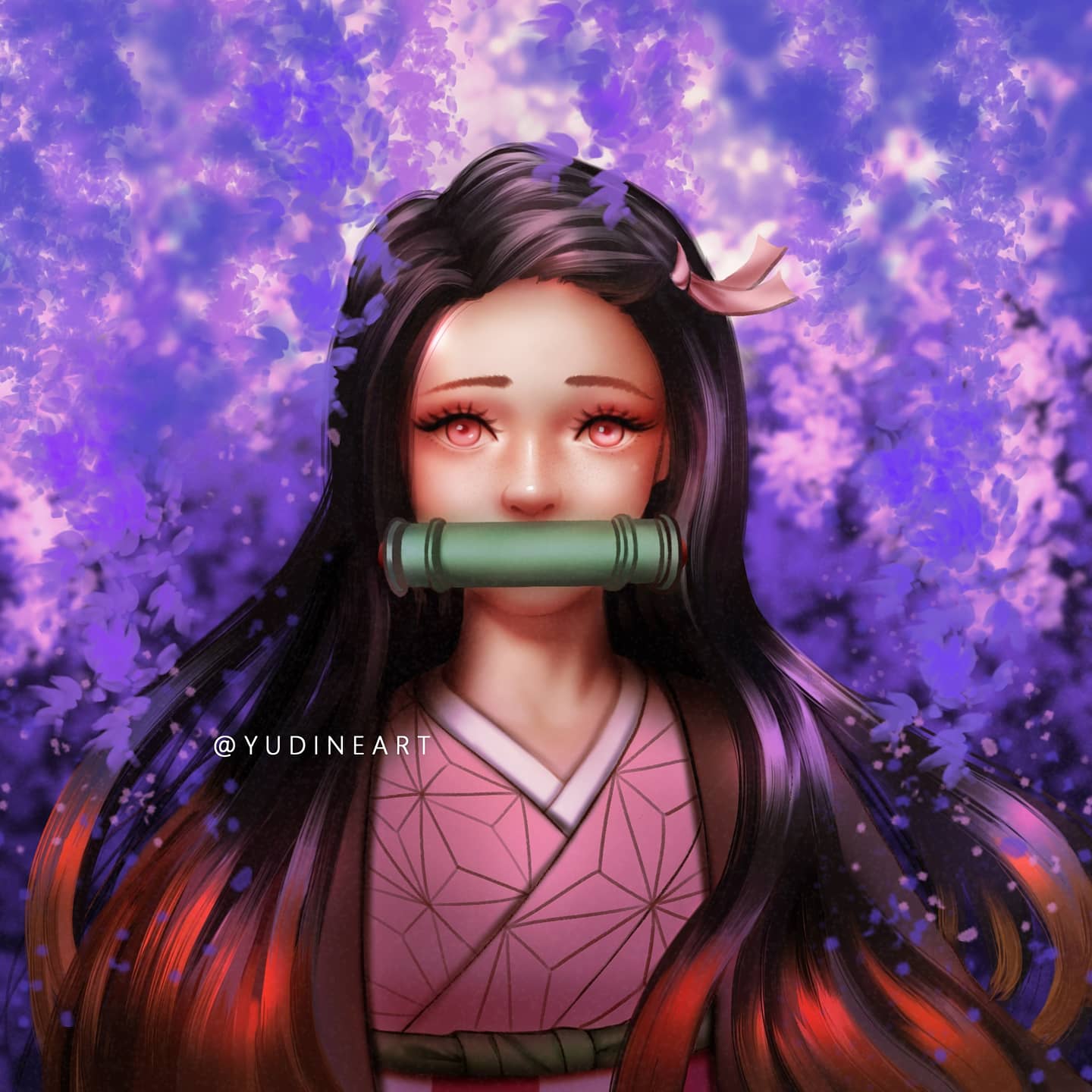 I painted a fan art of Nezuko from Demon Slayer. ☺️ | Scrolller