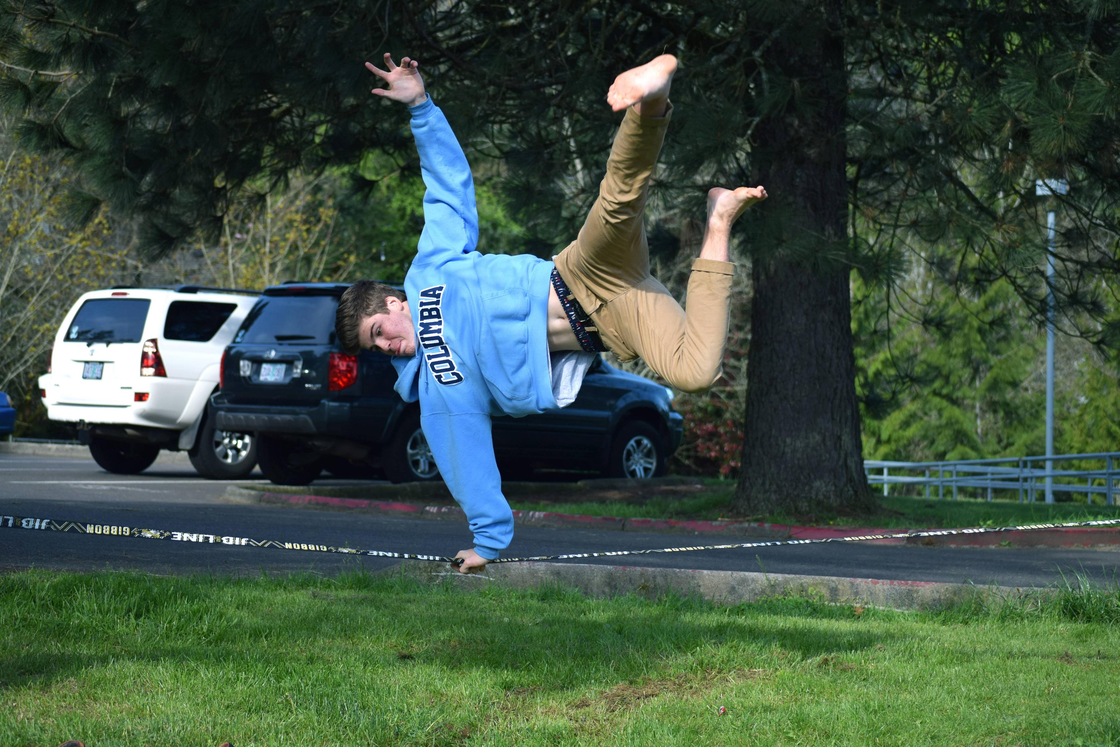 I took a picture of my buddy messing around on his slackline | Scrolller