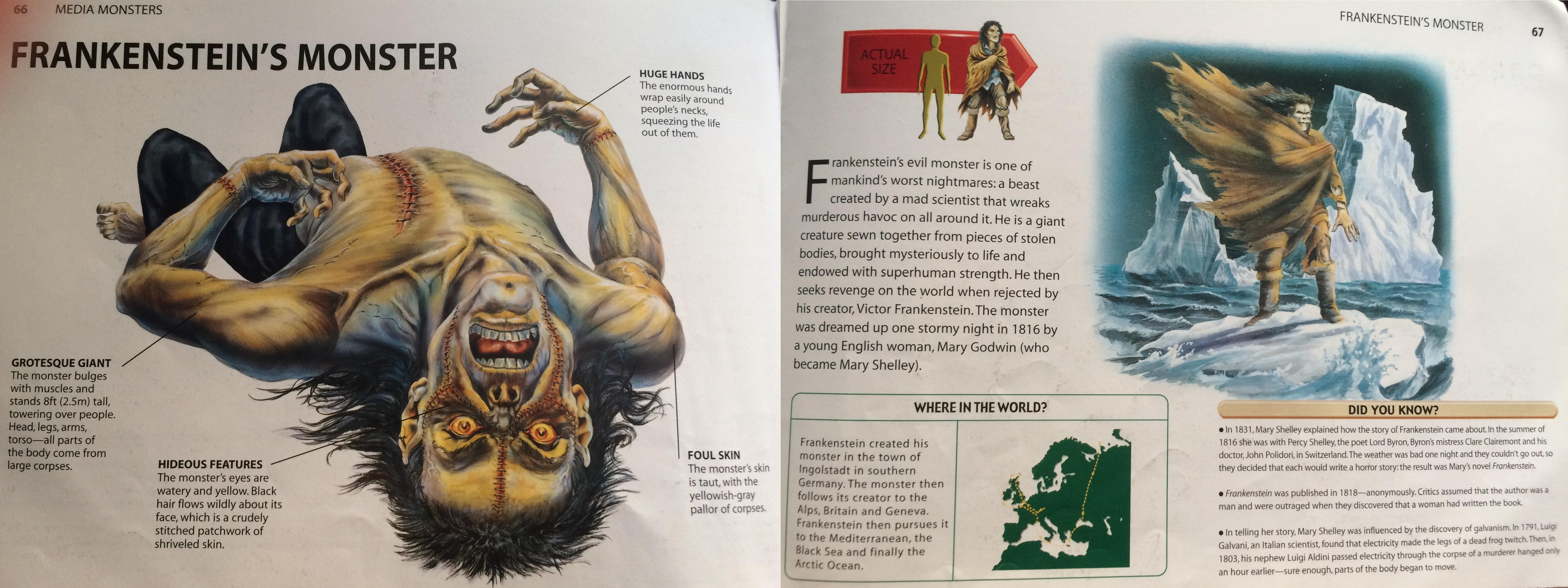 Illustration of Frankenstein's Monster from Mythical Monsters:The ...