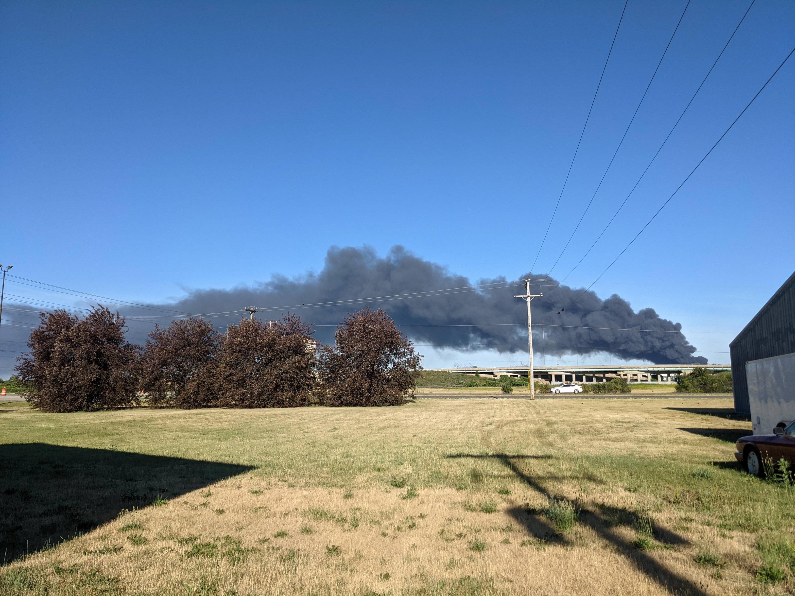 Industrial grease plant currently burning down near where I work