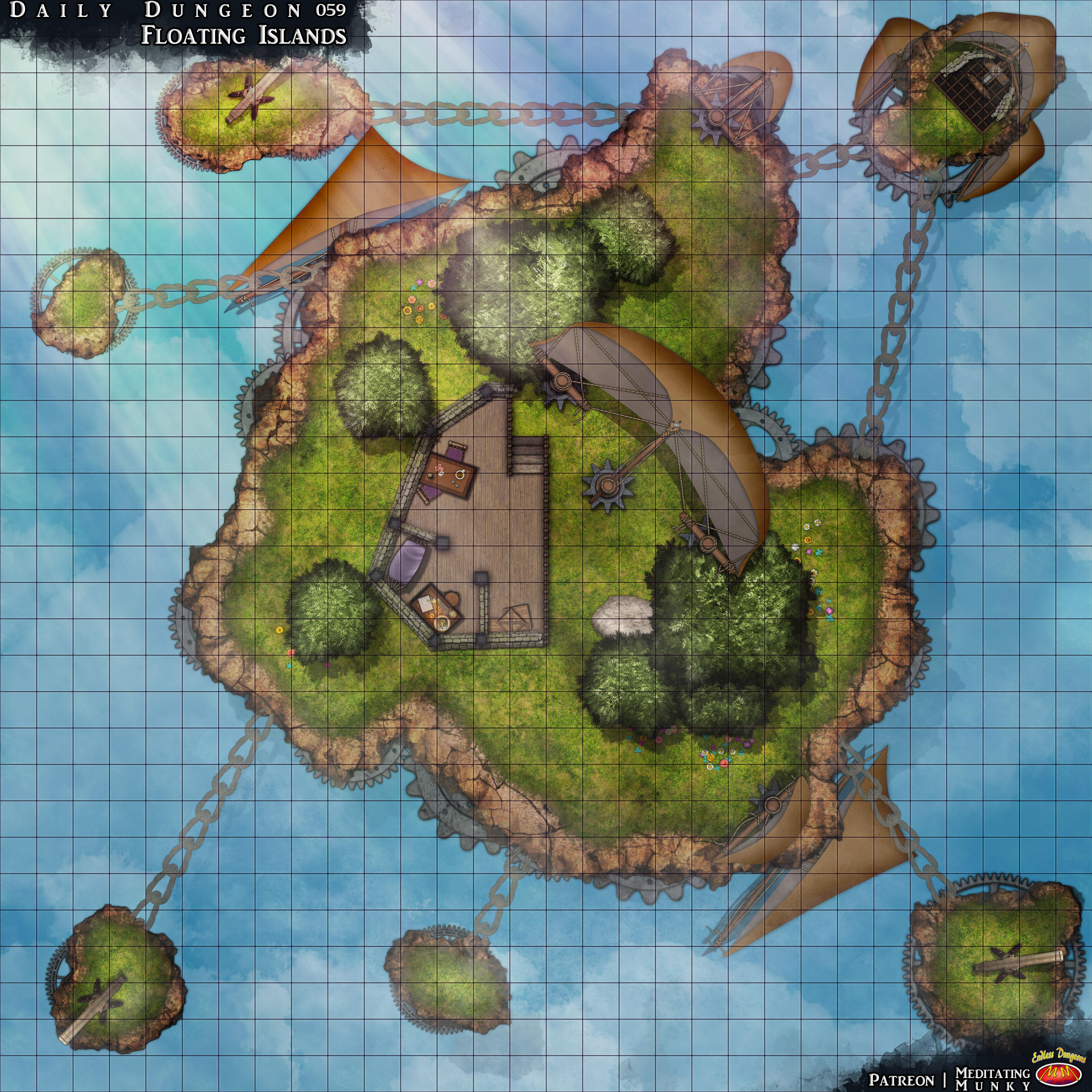 Is it a Floating Island or an Airship? [Battlemap] [OC] [Floating ...