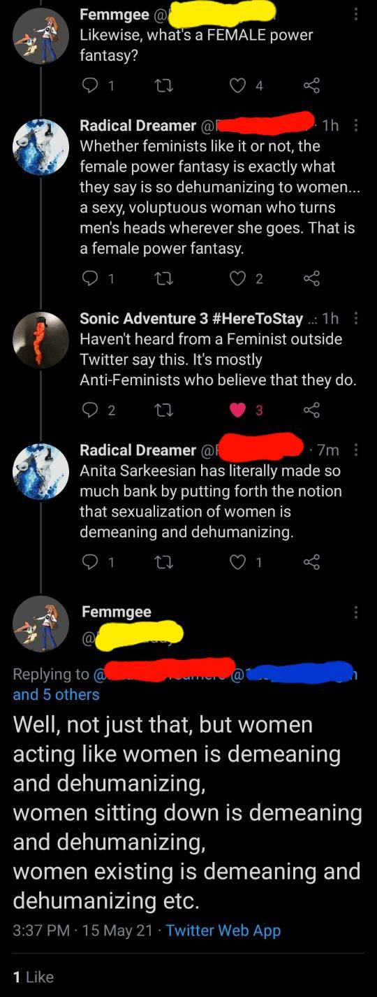 It went from Female Power Fantasy not being a thing to somehow thinking