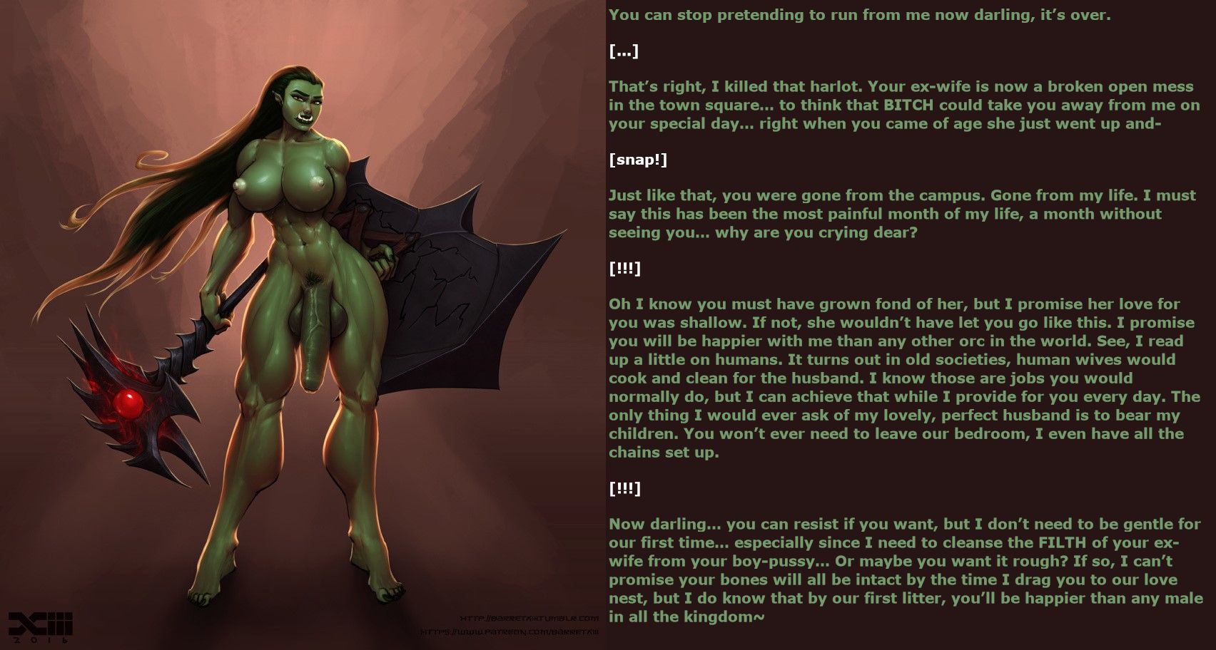 It's over now orc kingdom yandere art by barretxiii Scrolller.