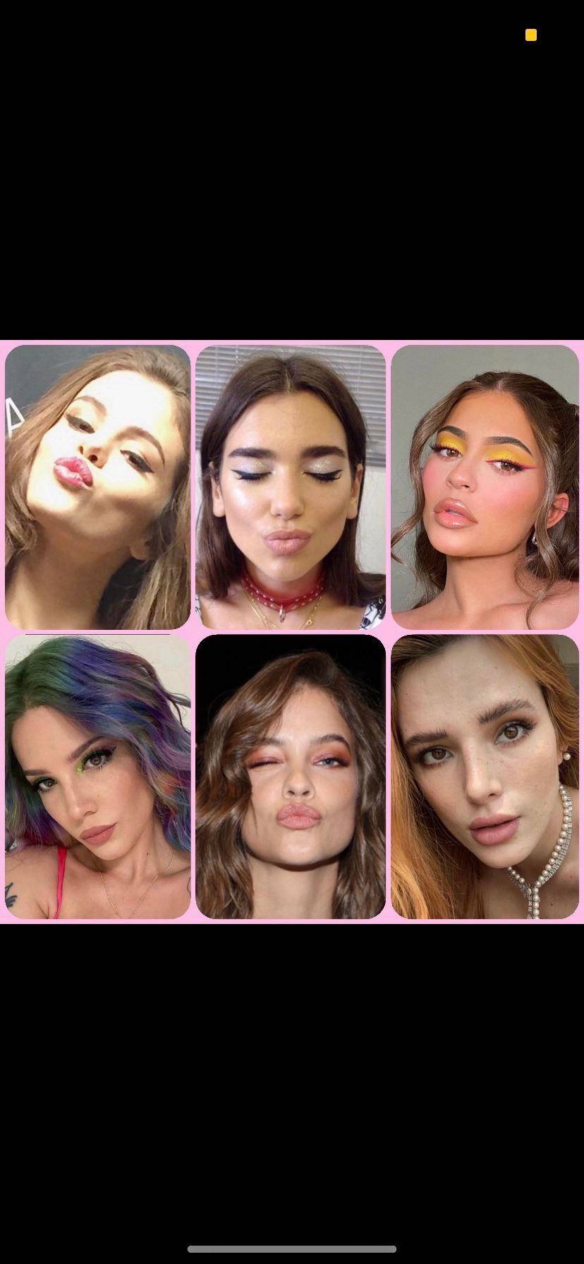 Jerking to celebs like dua lipa, Halsey, Kylie and Selena. Showing off Scrolller