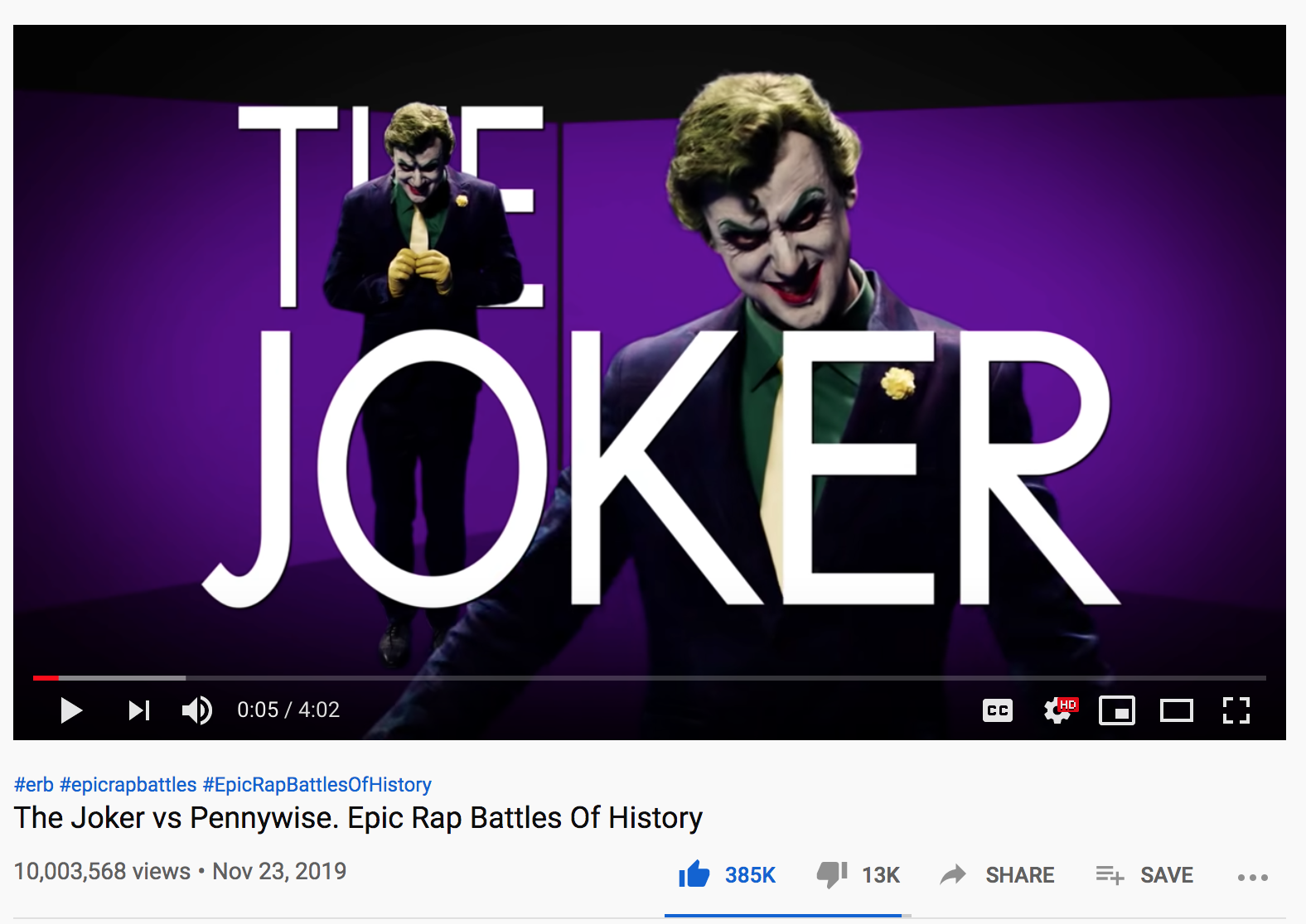 Joker Vs Pennywise Just Hit Million Views Scrolller