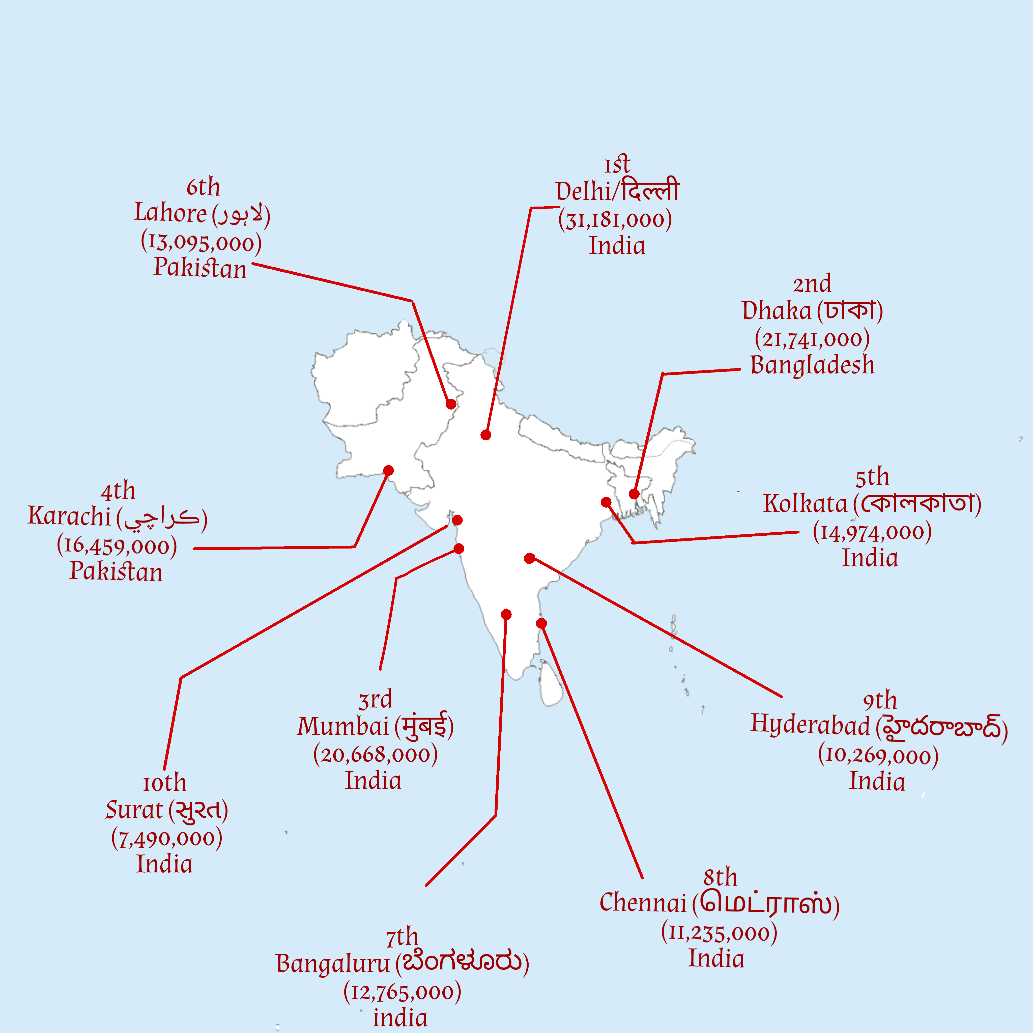 Largest cities in South Asia | Scrolller