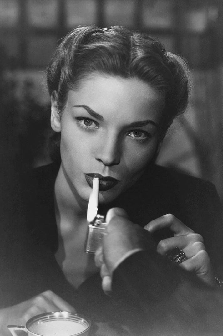 Lauren Bacall having a smoke, 1940s | Scrolller