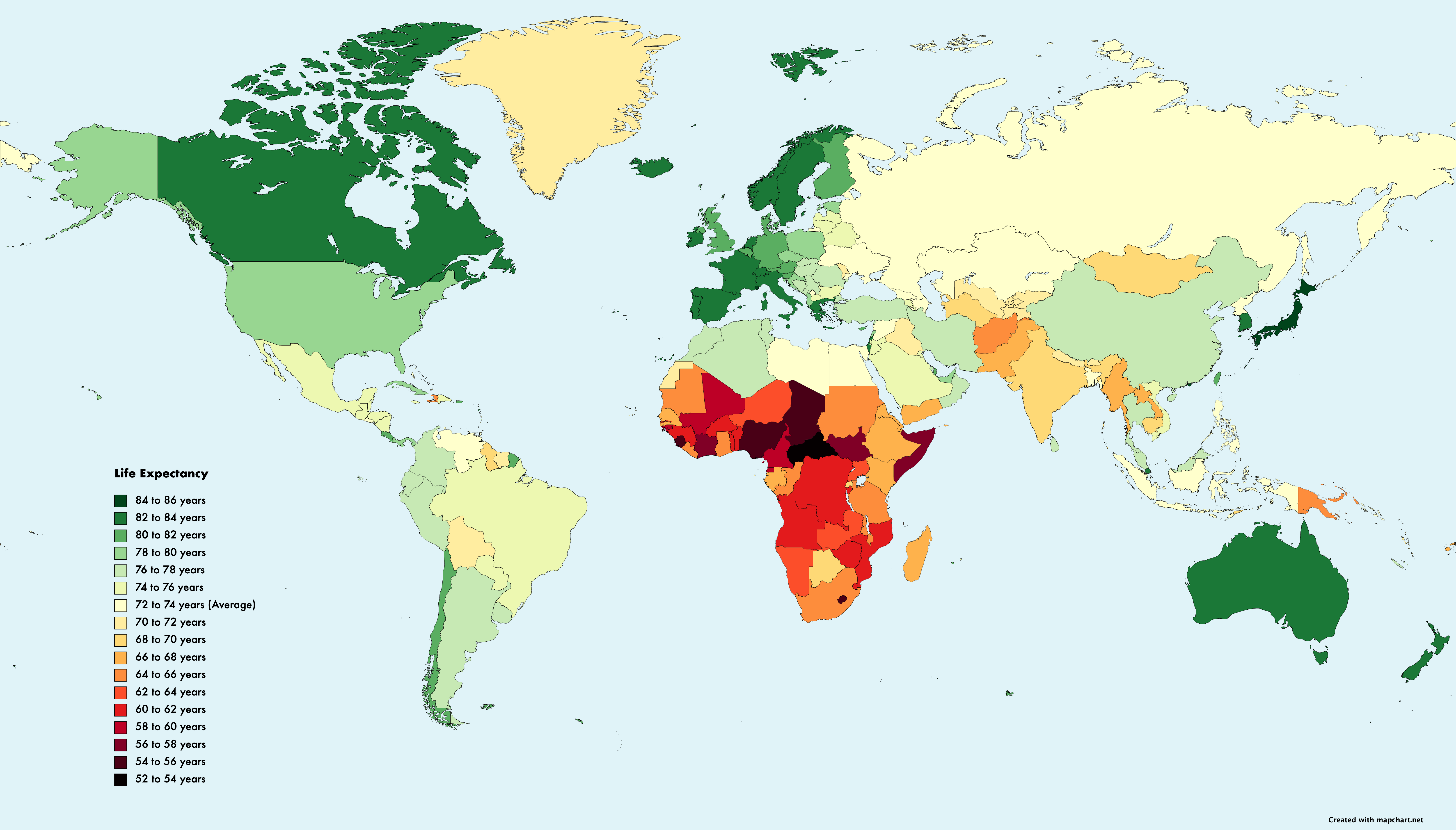 Life Expectancy By Country in 2019 [OC] | Scrolller