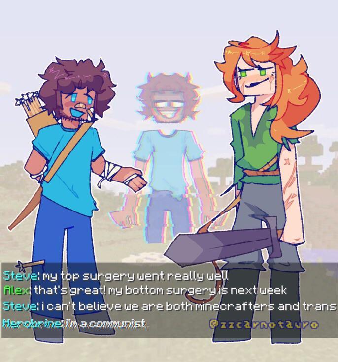 Trans Minecraft Thumbnail Look a wholesome trans minecraft comic and absolutely nothing else ...