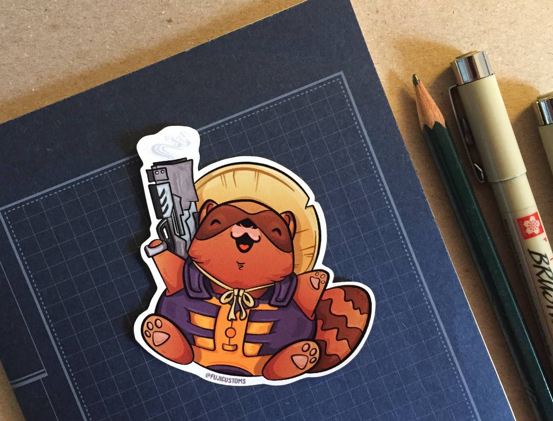 Made a sticker of Rocket Raccoon...but as a fat Tanuki | Scrolller