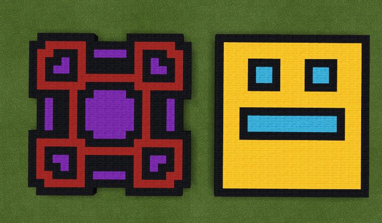 Made two GD Icons in Minecraft | Scrolller
