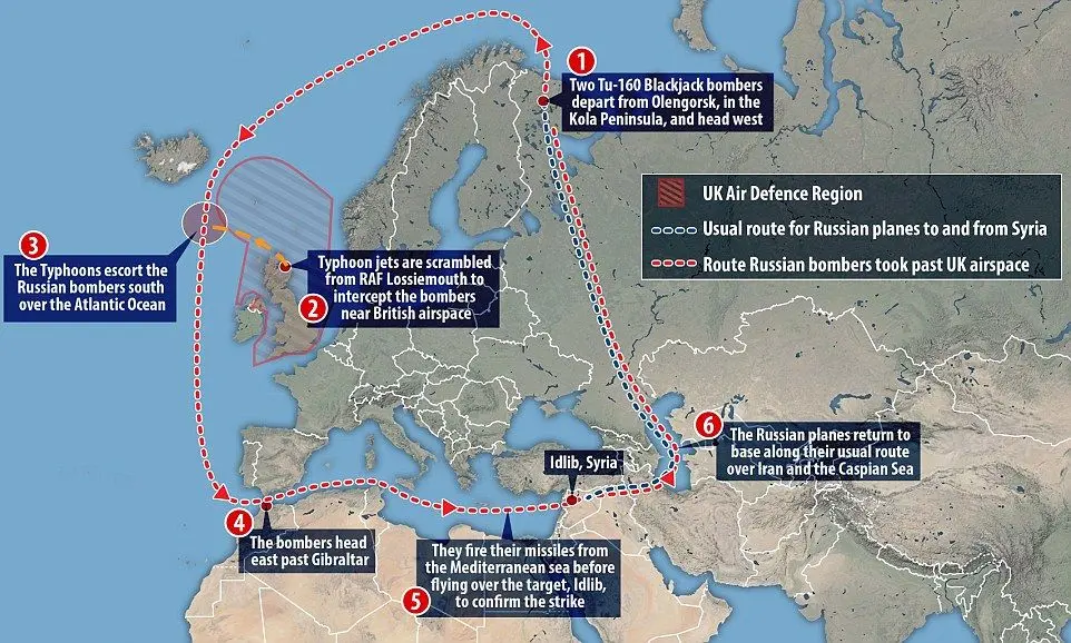 [Map] The unusual route taken by two Russian Tu-160 bombers on their ...