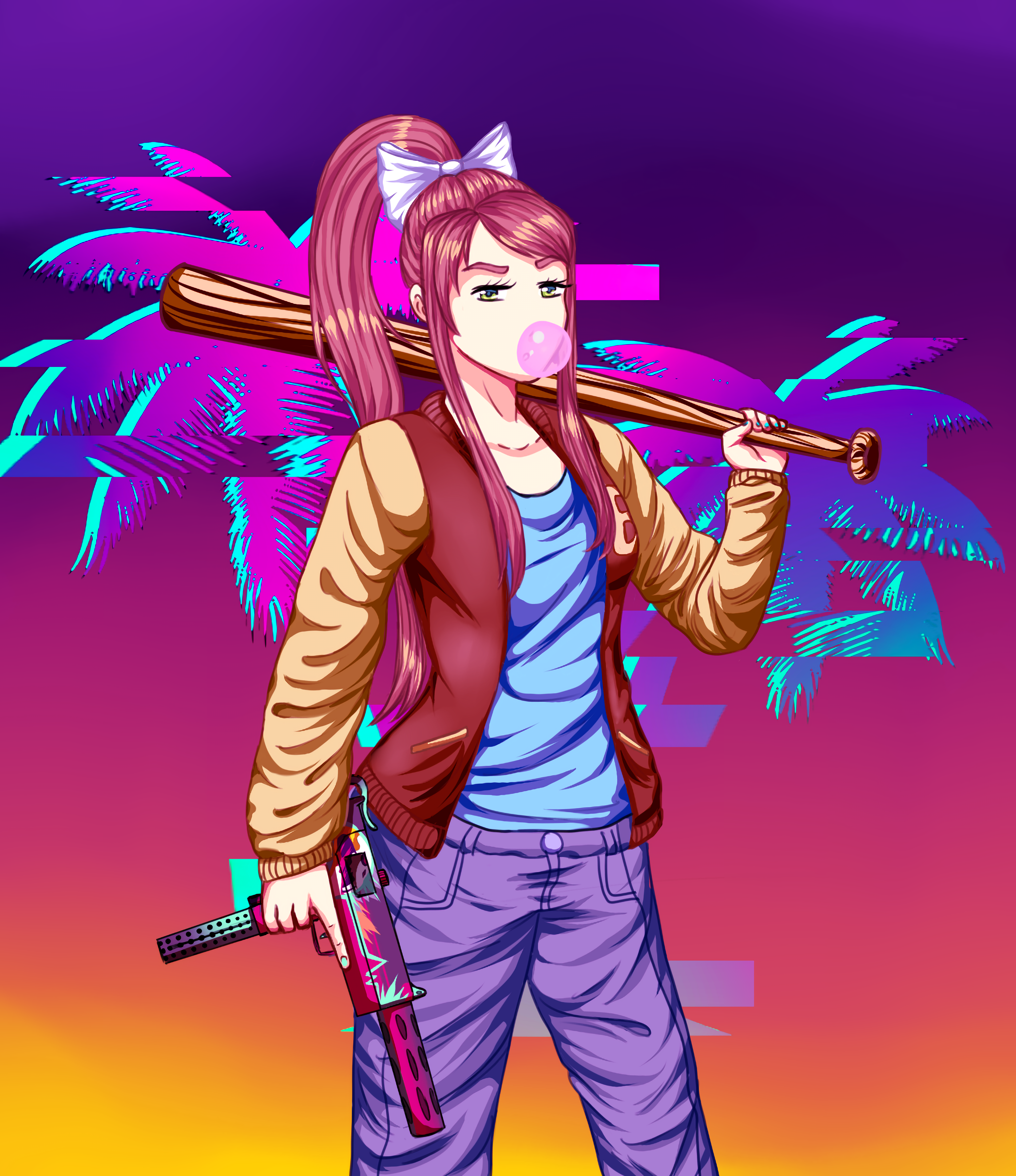 Monika As Jacket From Hotline Miami by Kohatsune And Marlon On Discord 