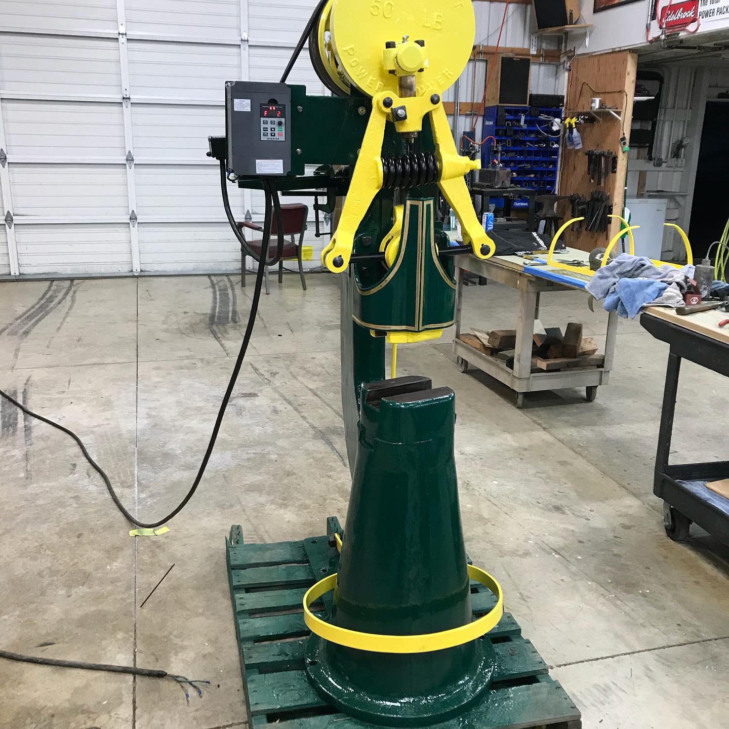 My 1928 Little giant power hammer I restored. New Babbitt bearings