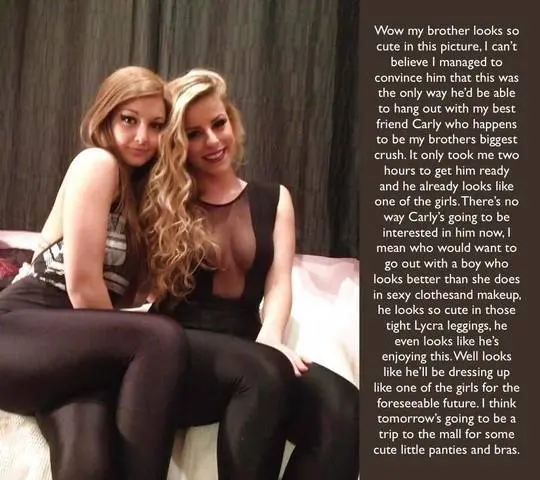Femboy and woman in black leggings and makeup posing for a selfie