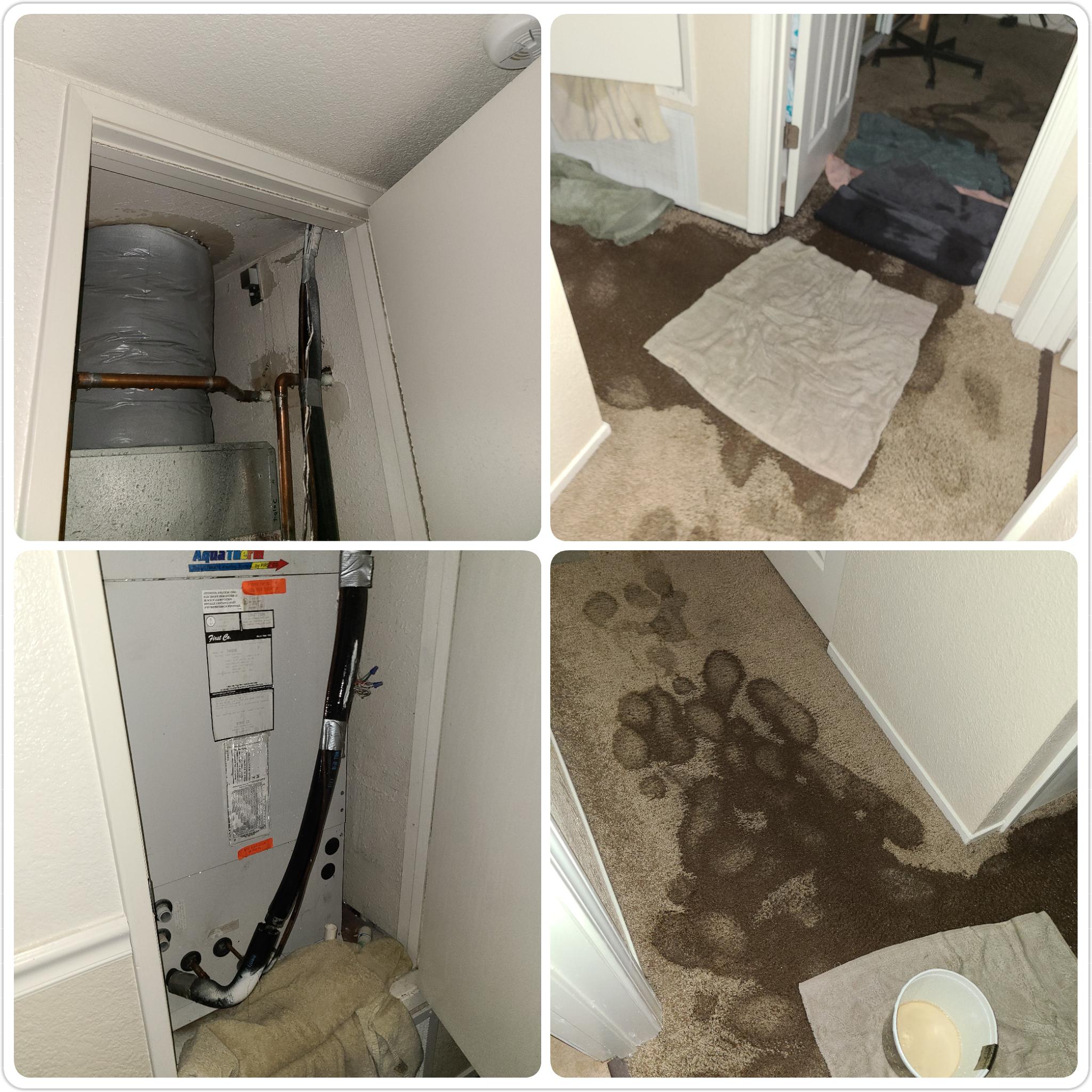 My upstairs neighbor's AC coil broke causing my apartment to flood at 3