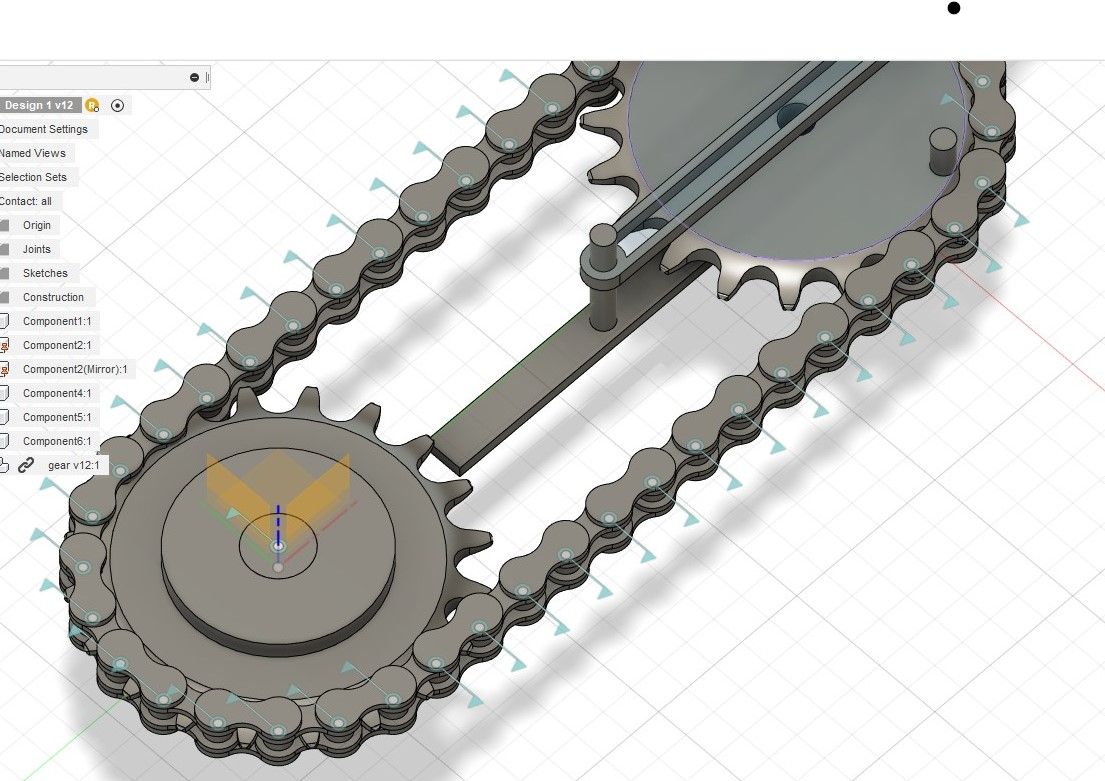 Need help in moving this sprocket and chains in the contact set. There